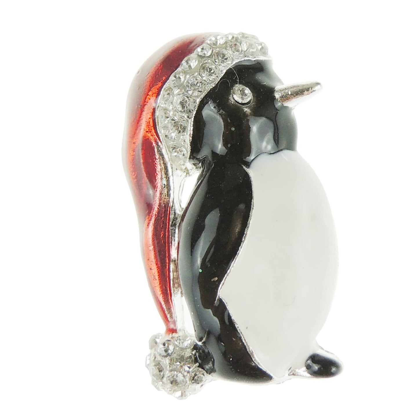 Sparkly Festive Christmas Season Jewelery Gift Coat Scarf Coat Jacket Shawl Scarf Diamante Rhinestone Crystal Large Brooch Badge Breastpin Corsage Pin Red Santa Hat Penguin