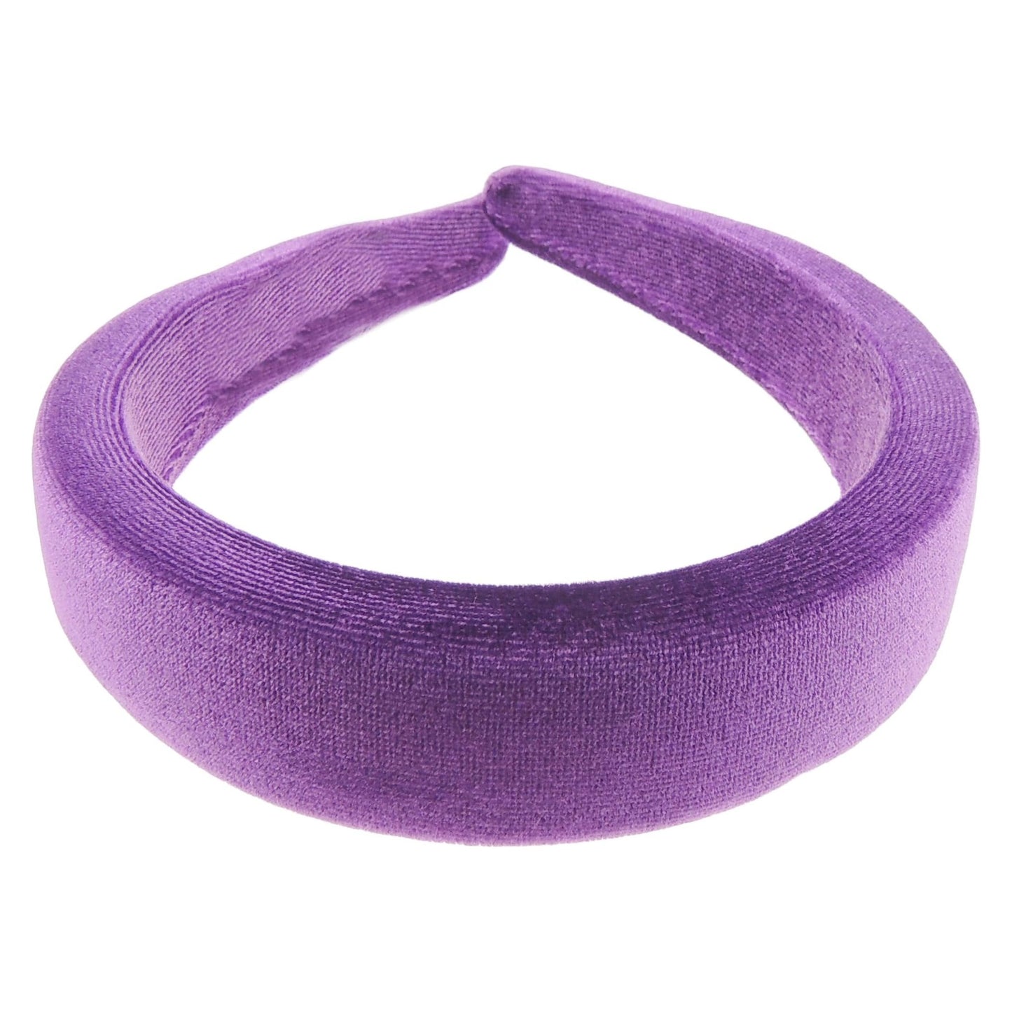 Ladies Girls Velvet Wide Padded Covered Headband Alice Band (Pale Orange)