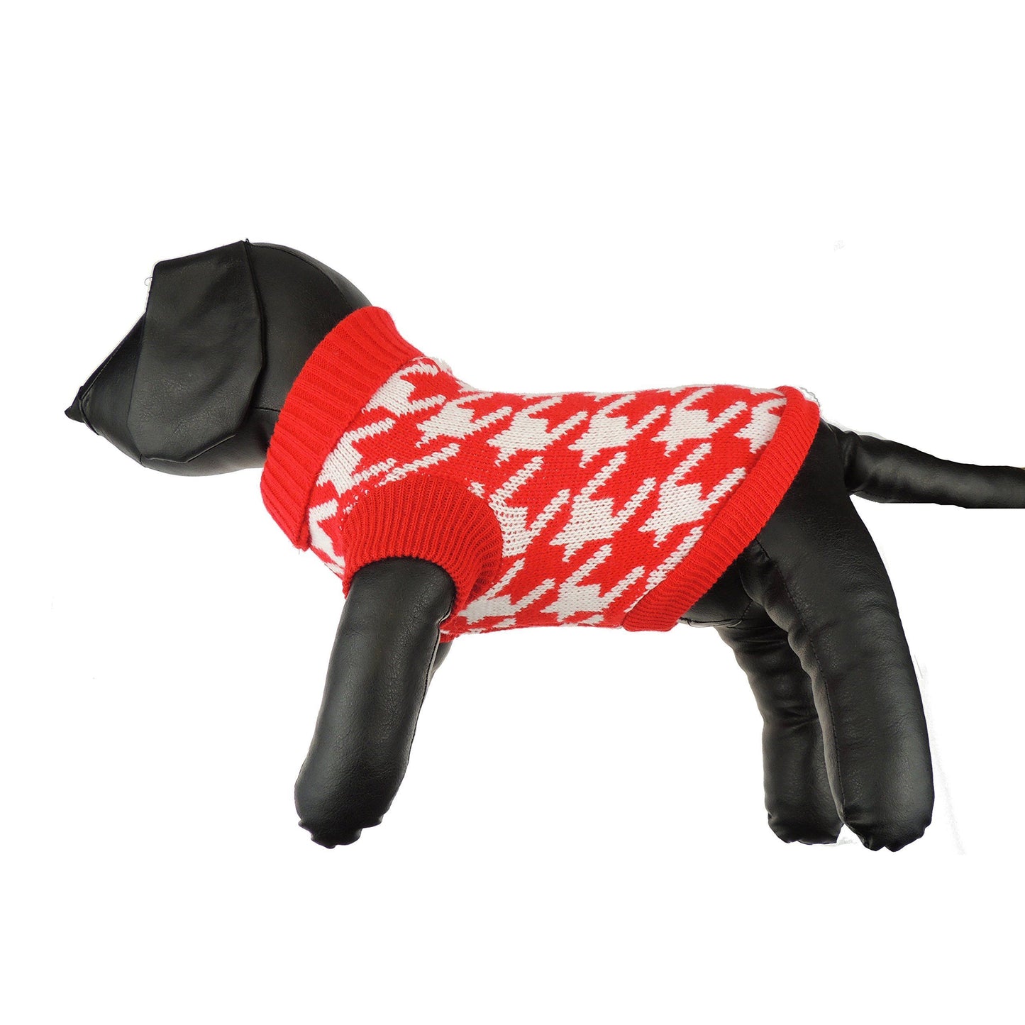 Cute Knitted SMALL DOGS ONLY Puppy Cat Kitten Warm Winter Girl Boy Cold Weather Vest Clothes Jacket Coat Hoodies Sweatshirt Christmas Ideas Houndstooth Dogtooth Plaid Print Pullover Jumper Sweater