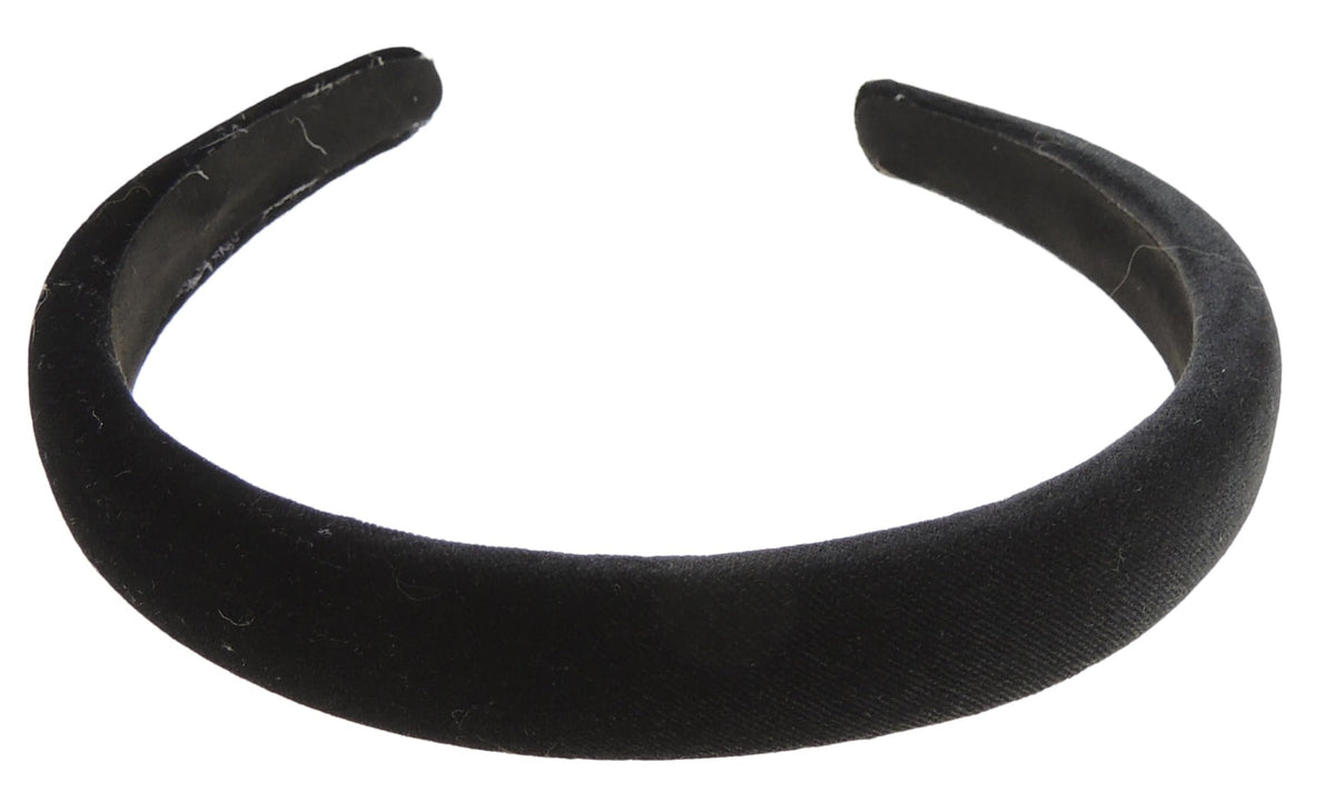 Womens Girls Narrow 2cm Soft Plush Velvet Fabric Boho Winter Christmas Birthday Wedding Party Headpiece Hair Head Padded Headband Alice Band