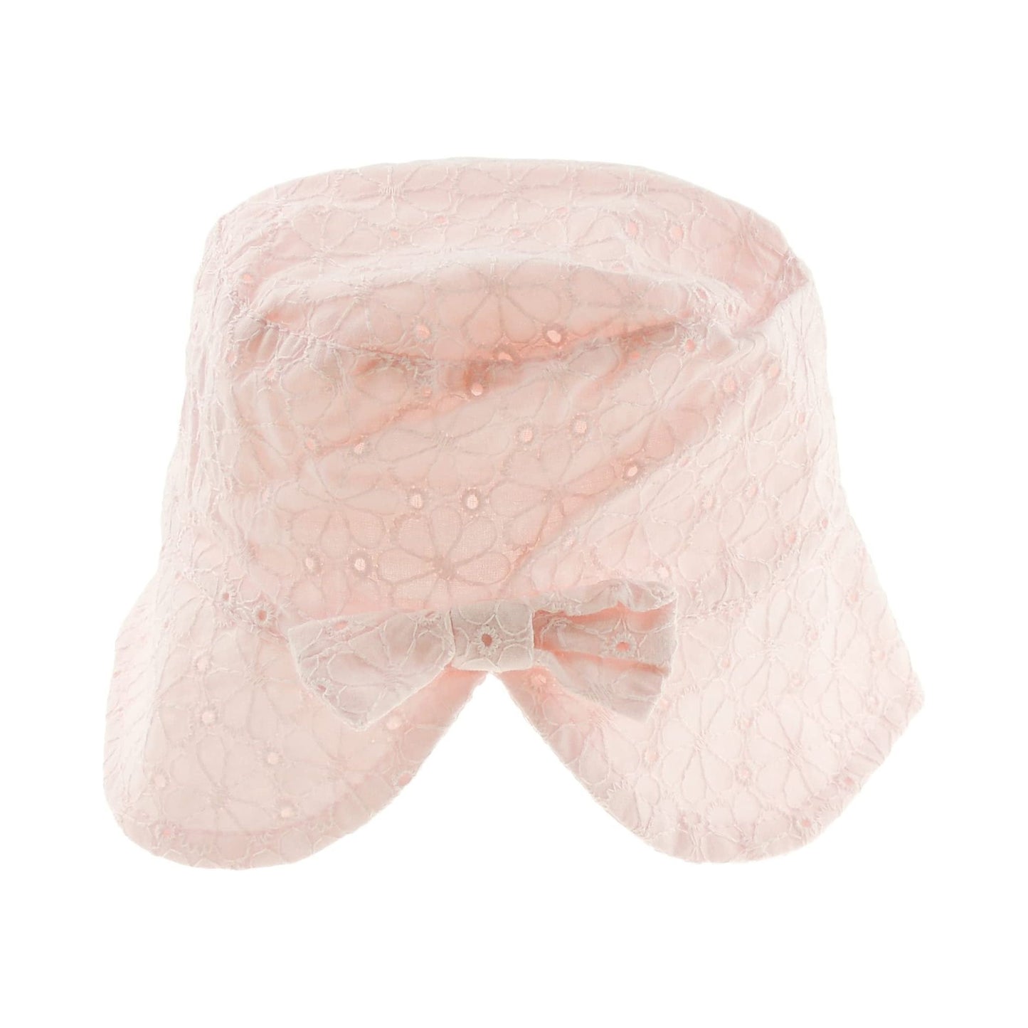 Cute Baby Girls Babies Infant Toddler Newborn Childrens Broderie Anglais Flower Bow Print Cotton Sun Hat Beach Bonnet Fisherman Protection Boonie Bush Bucket Beanie Cloche Lace Cap White 3-6 Months