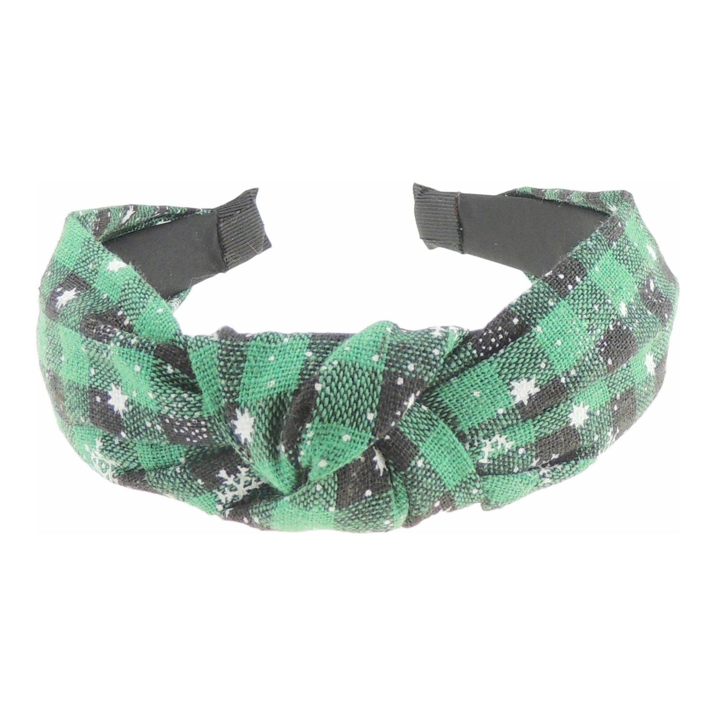 Festive Christmas Tartan Plaid Tweed Fabric Womens Girls Bow Knotted Top Knot Twist Twisted Turban Winter Headpiece Deeley Bopper Dance Party Headband Hair Alice Band