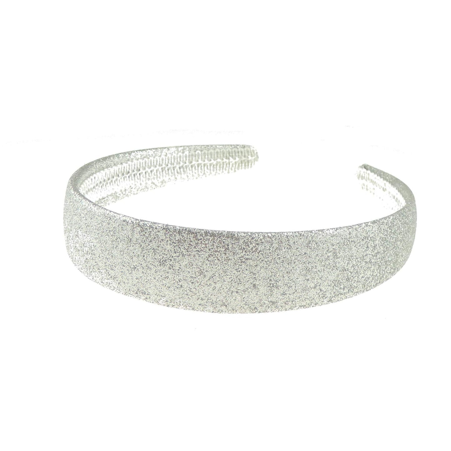 SMALL HEAD WOMEN & GIRLS School Uniform Birthday Party Wedding Flower Girl Special Occasion Hair Accessories Sparkly Glitter 2.5cm Short Long Hair Headband Alice Band Hairband (Silver)