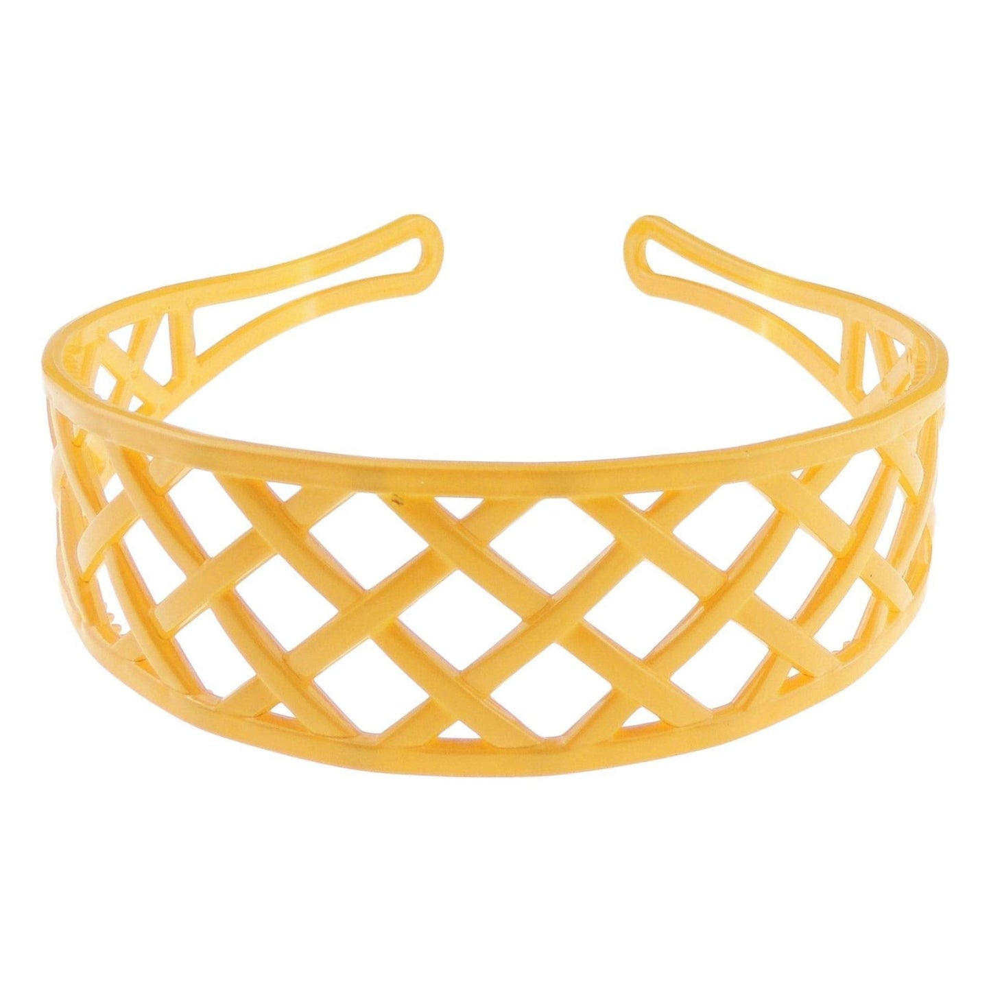 GIRLS SMALL HEAD LADIES School Uniform Work Gym Yoga Birthday Party Hair Accessories Plain Plastic Wide Criss Cross Basket Weave Stencil Short Long Hair Headband Alice Band Hairband (Brown)
