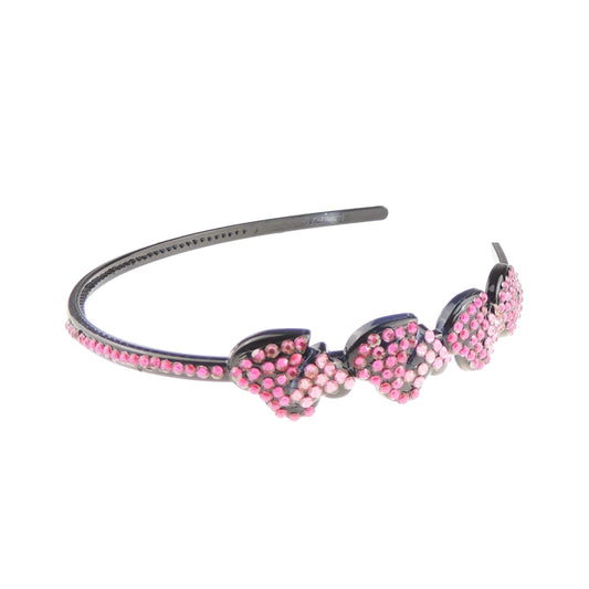 Womens Black Sparkly Alice Band Headband Hair Accessory Crystal Pink Grey Squares Hearts