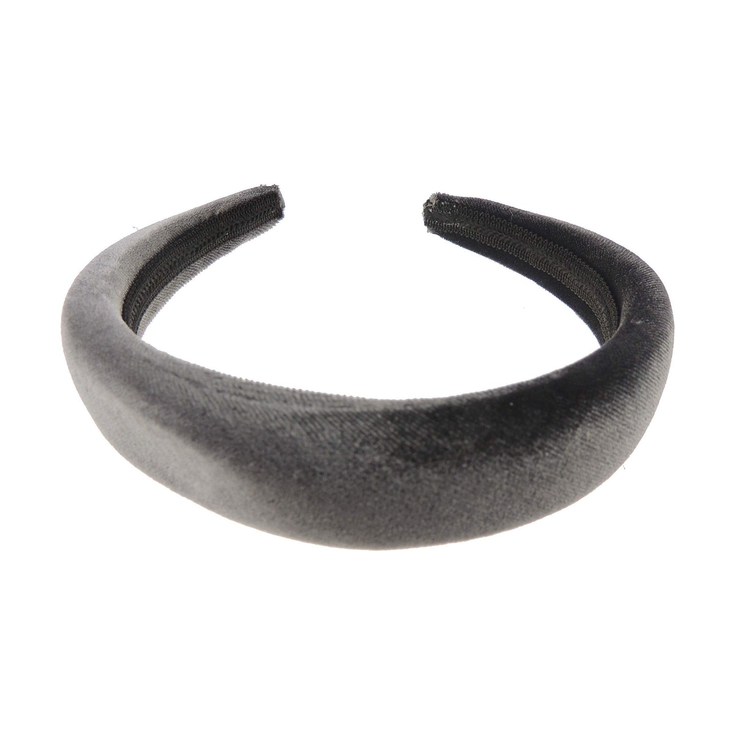 Womens Girls Work School Uniform Birthday Party Wedding Dance Recital Party Bridesmaid Flower Girl Special Occasion Hair Velvet Short Long Hair 3cm Padded Headband Alice Band Hairband (Grey)