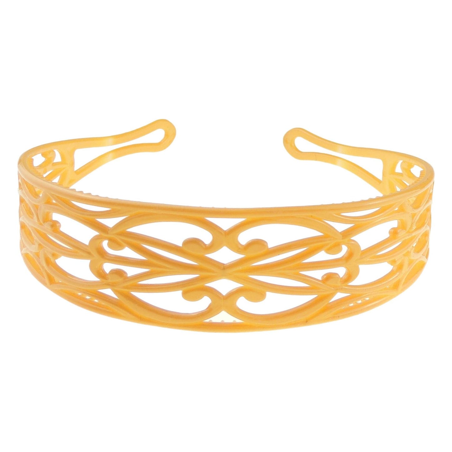 GIRLS SMALL HEAD LADIES School Uniform Work Gym Yoga Birthday Party Hair Accessories Plain Plastic Wide Scroll Floral Swirls Stencil Short Long Hair Headband Alice Band Hairband (Light Taupe Brown)