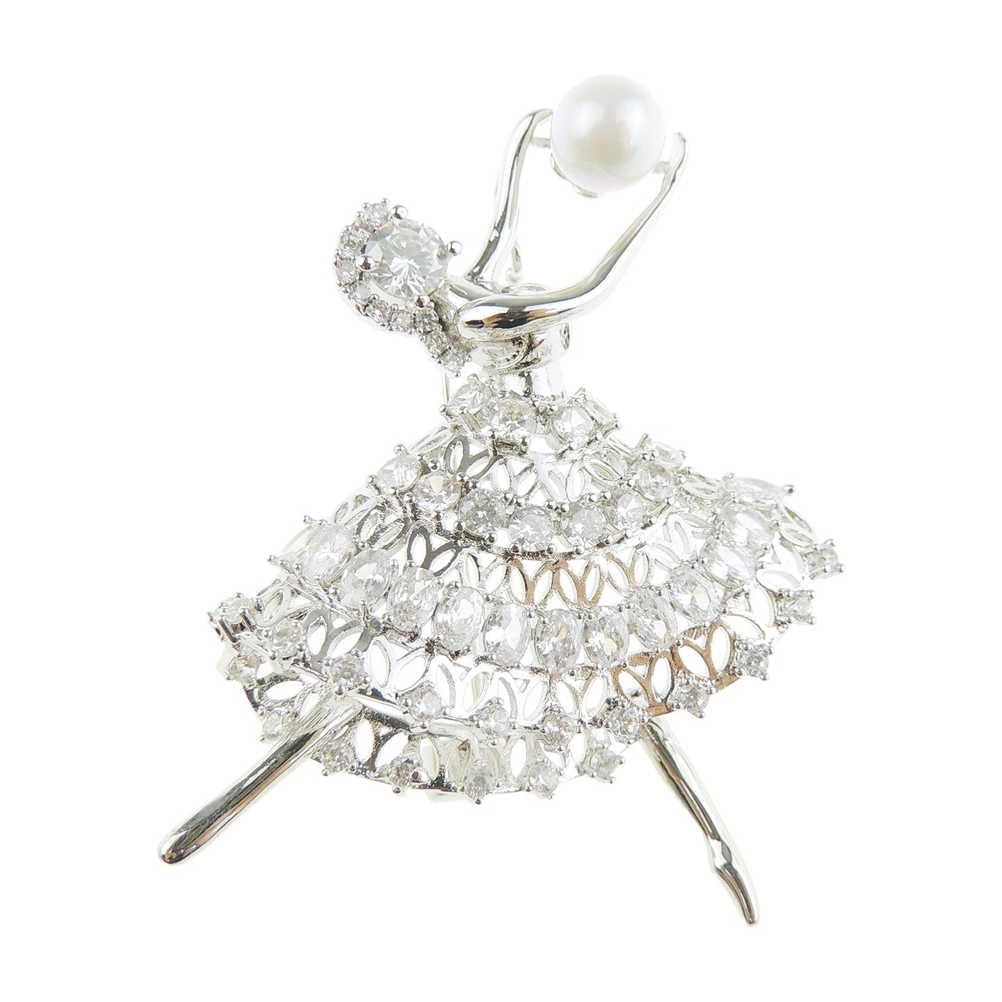 Sparkly Bridal Wedding Christmas Birthday Gift Coat Scarf Coat Jacket Shawl Diamante Rhinestone Crystal Brooch Badge Breastpin Corsage Pin Ballerina Dancer Butterfly Fairy Angel Wings Faux Pearl