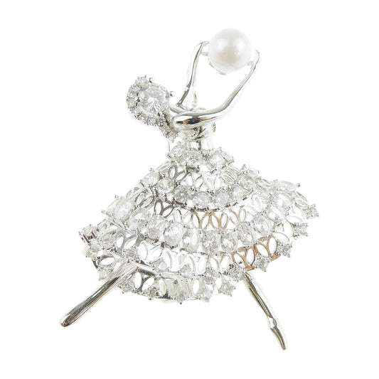 Sparkly Bridal Wedding Christmas Birthday Gift Coat Scarf Coat Jacket Shawl Diamante Rhinestone Crystal Brooch Badge Breastpin Corsage Pin Ballerina Dancer Butterfly Fairy Angel Wings Faux Pearl