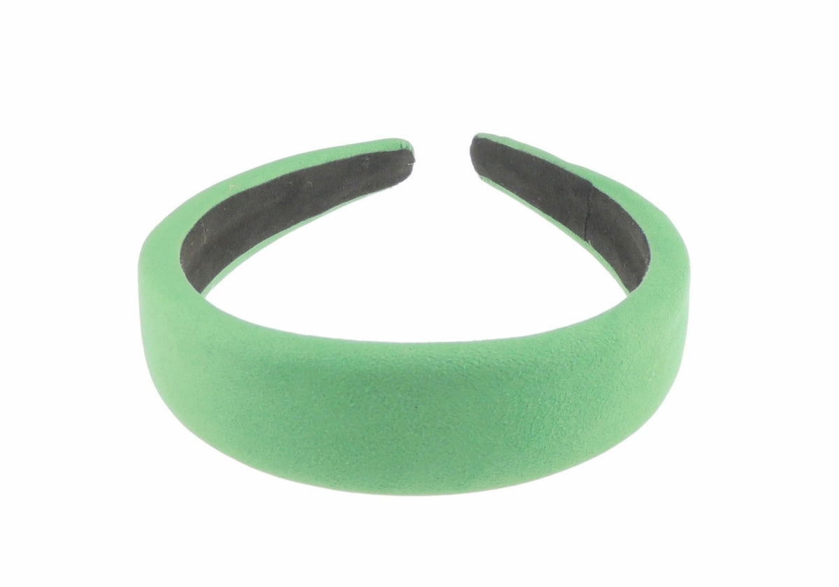 Womens Slightly Padded Occasion Wedding Bridal Party Birthday Christmas Evening Wide 3cm High Padded Winter Suede Look Hair Hairband Accessories Headband Alice Band Emerald Green