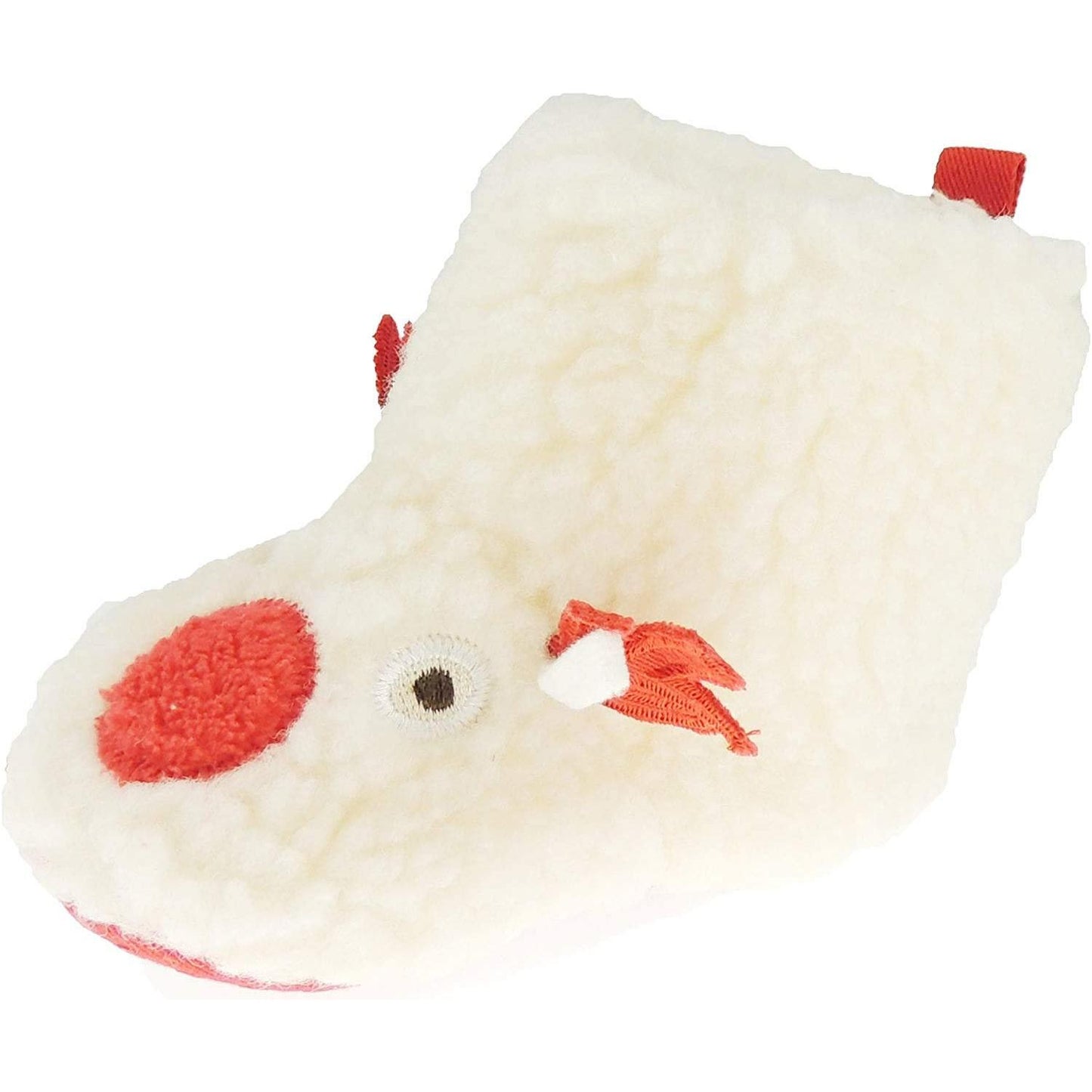 Cute Baby Boys Unisex Girls Infant Newborn Babies Kids Crib Pram Shoes Winter Fleece Warm Soft Sole Booties Slippers Festive 1st First Christmas Xmas Cream Red Nose Reindeer Snow Boots (6-9 Months 13)