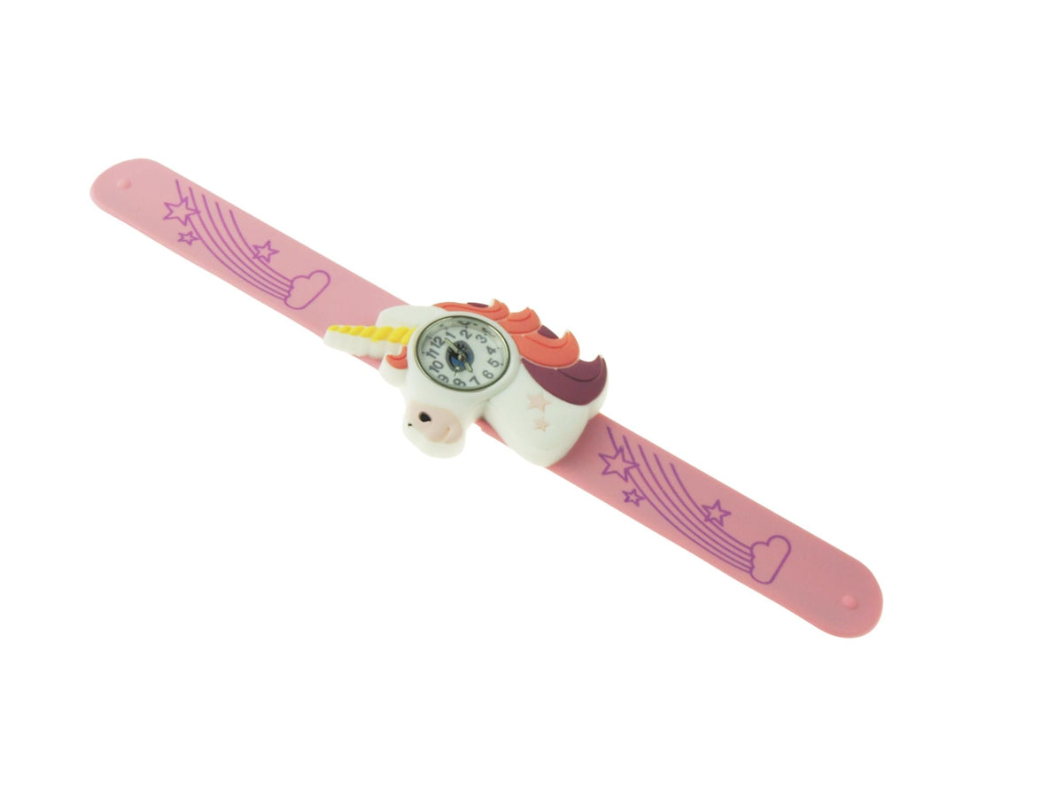 Glamour Girlz Kids Childrens Boys Girls Pink White Unicorn Head Watch Wrap Around Strap Present Gift Age 3, 4, 5, 6, 7, 8, 9, 10+ Years Old Birthday Christmas Birthday Tell Time Educational Idea