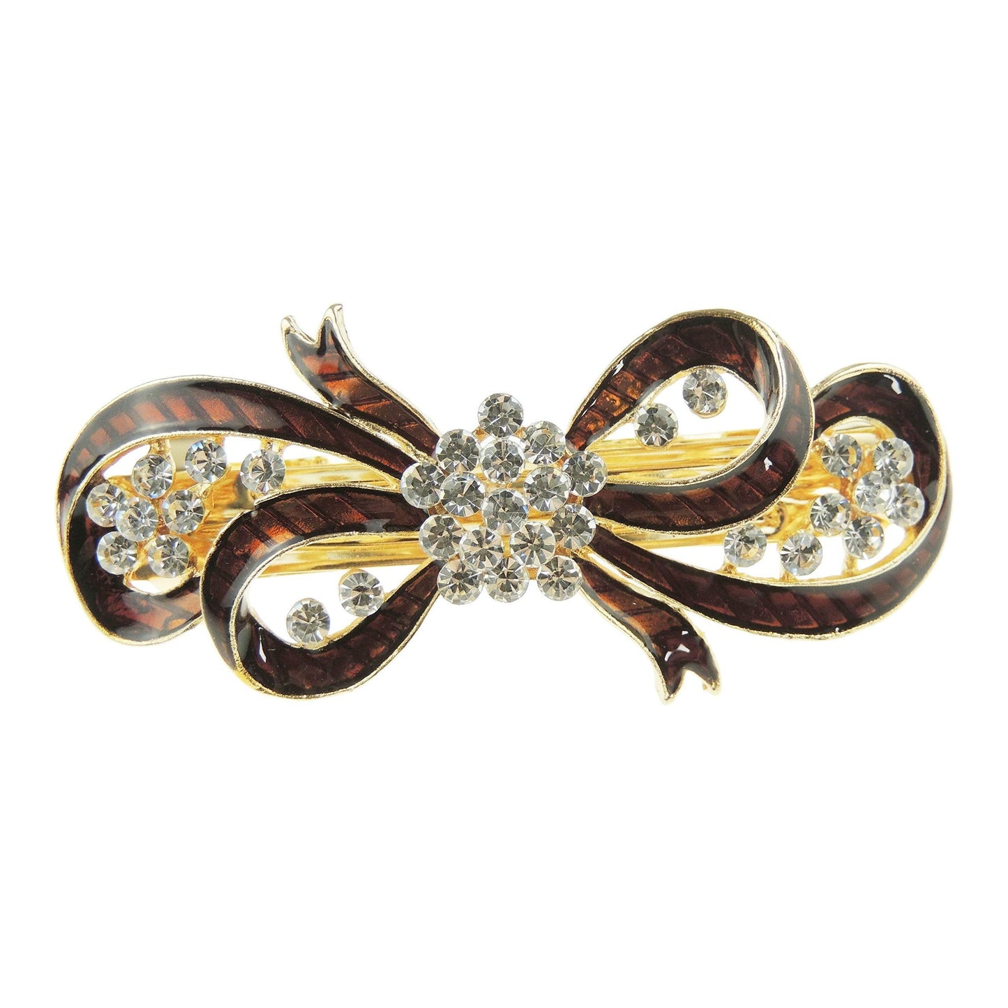 Womens Girls Crystal Rhinestone Diamante Wedding Birthday Party Evening School Ponytail Fine Medium Hair Accessories Occasion Barrette Hairpin Grip French Spring Clip Enamel Bow Ribbon