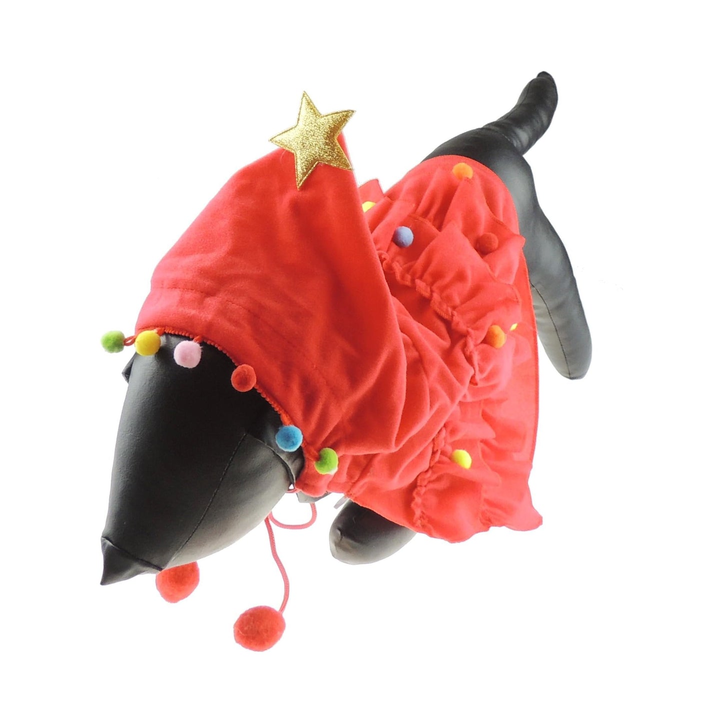 Cute Festive SMALL DOG ONLY Puppy Cat Kitten Outfit Fleece Warm Winter Girl Boy Jumper Coat Cape Clothes Hoodies Fancy Dress Costume Ideas Dress Christmas Xmas Tree Star Baubles (Small, Green)