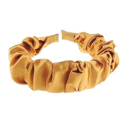 Girls Women Rouched Summer Evening Wedding Bridal Party Christmas Bridesmaid Birthday Satin Fabric Headband Alice Band Hair Accessories Headpiece