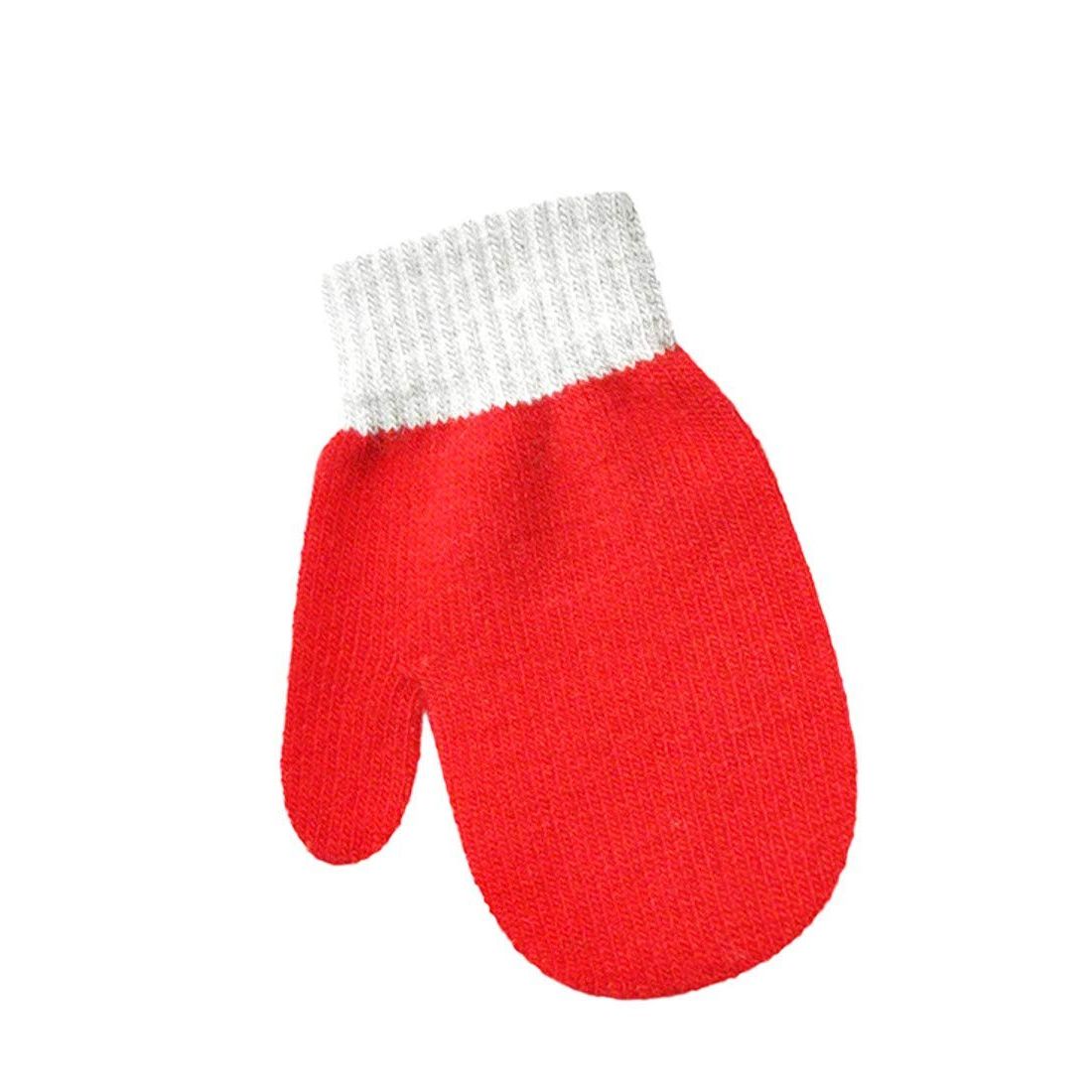 Soft Baby Girls Boys Kids Toddler Children Babies Knit Fleece Thermal Warm Winter Outdoor Stay On Gloves Plain Colour Mitts Mittens 6 9 Months 1 2 Years (Orange)