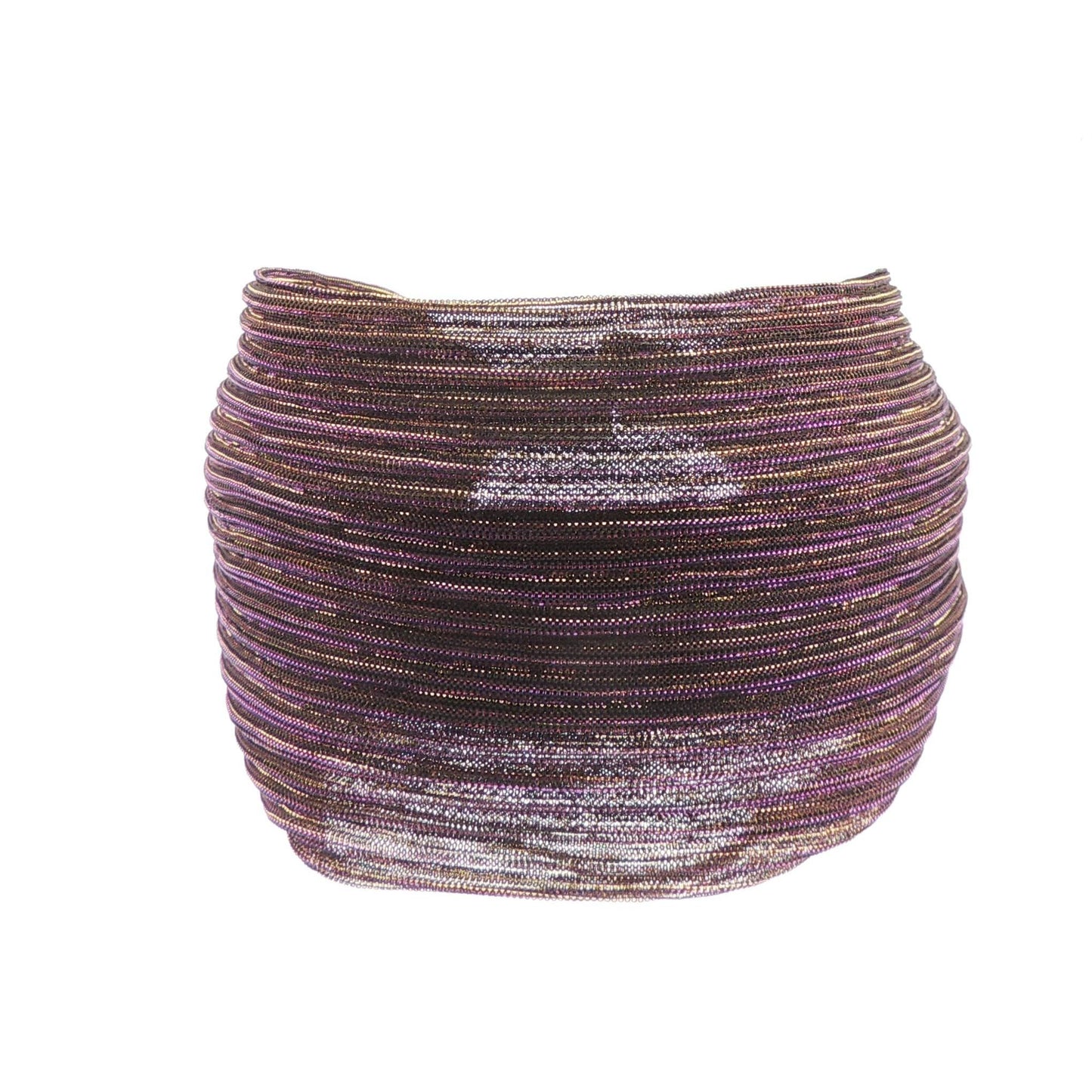 Womens Luxury Metallic Thread Draped 8cm Wide Headband Winter Evening Wedding Party Birthday Bridal Christmas Birthday Bridesmaid Alice Band Hair Accessories Hairband, Gift Idea (Gold Purple)