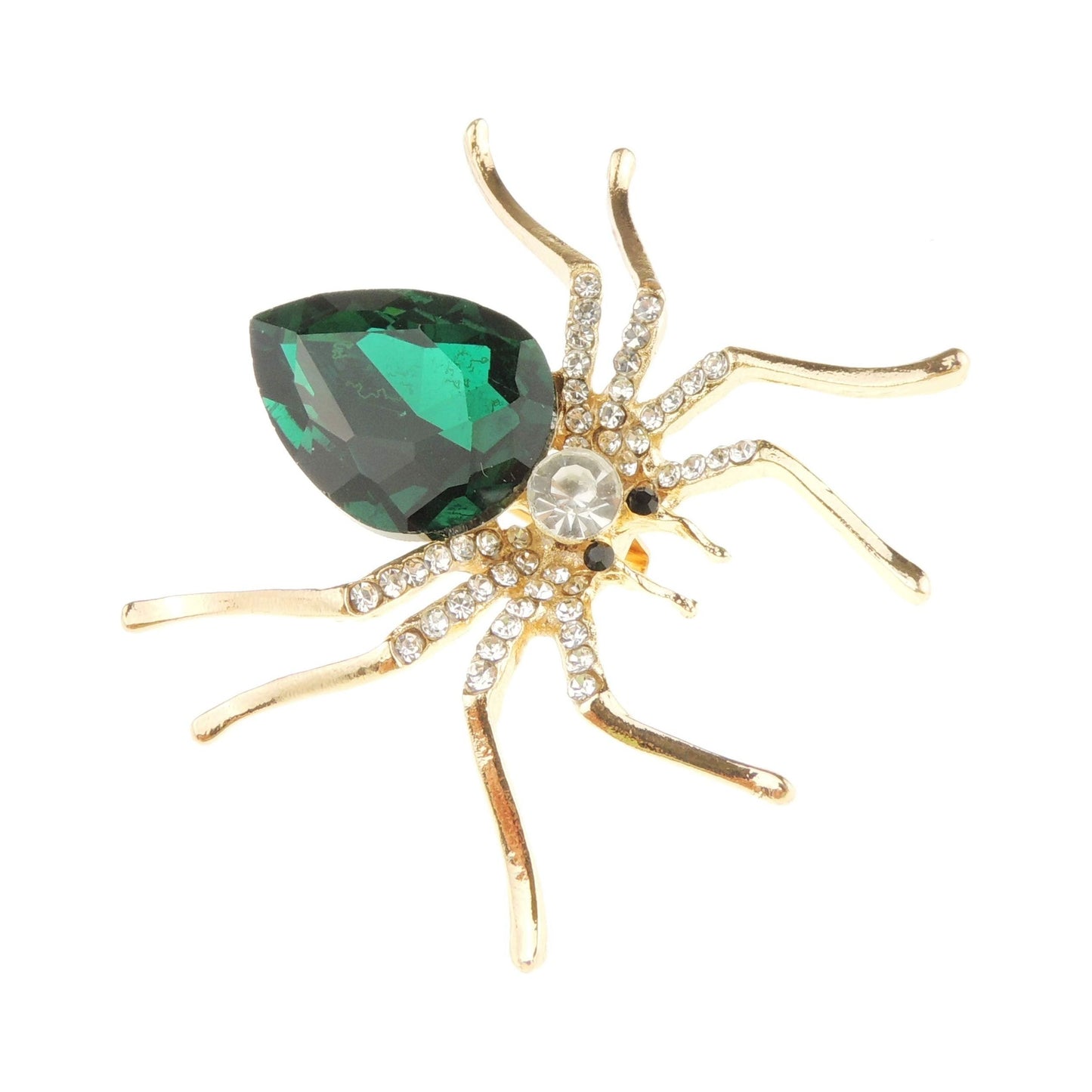 Sparkly Womens Christmas Party Birthday Gift Saree Scarf Diamante Rhinestone Crystal Fancy Dress Bling Brooch Badge Breastpin Corsage Pin Halloween Animal Insect Spider Boxed