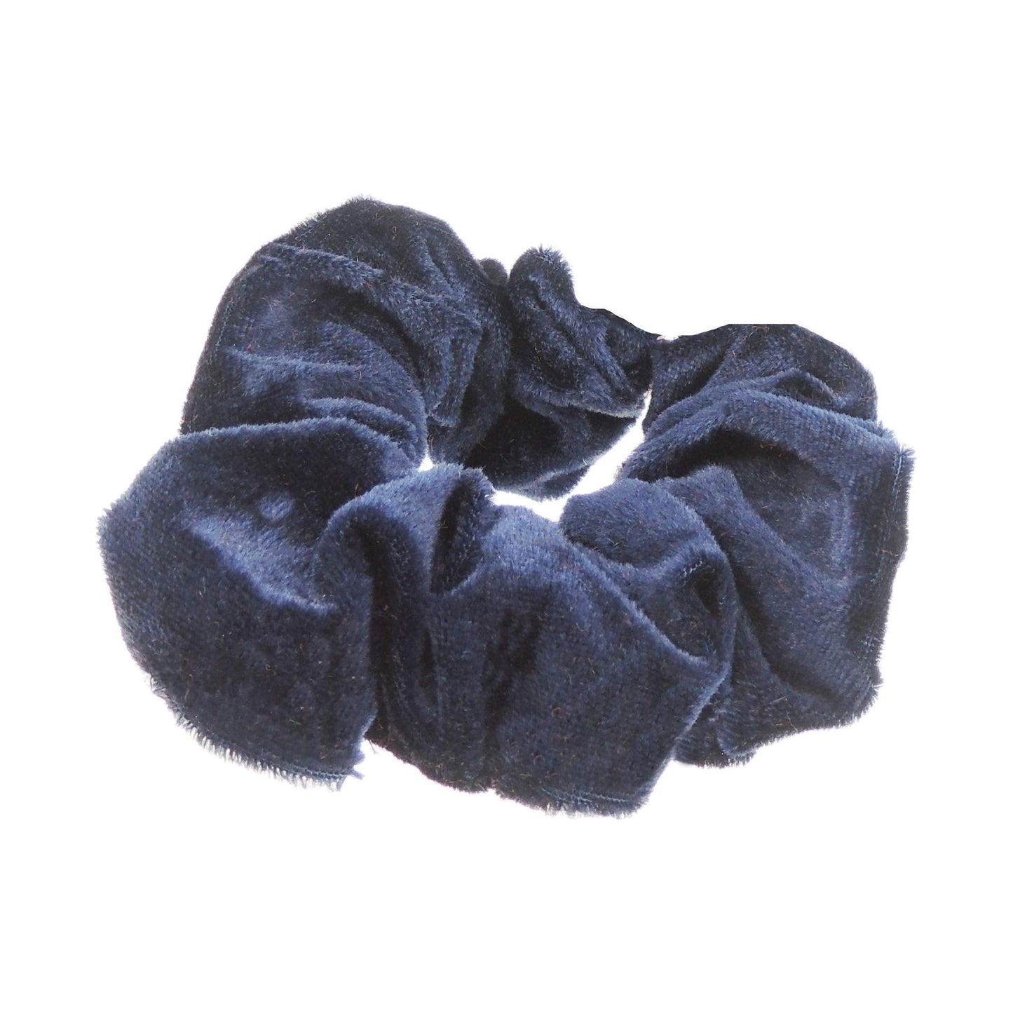 Womens Girls Plain Solid Velvet School Christmas Party Bag Ponio Rope Hair Tie Up Back School Hair Elastic Accessories Bobbles Ponytail Holder Rubber Bands (Navy)