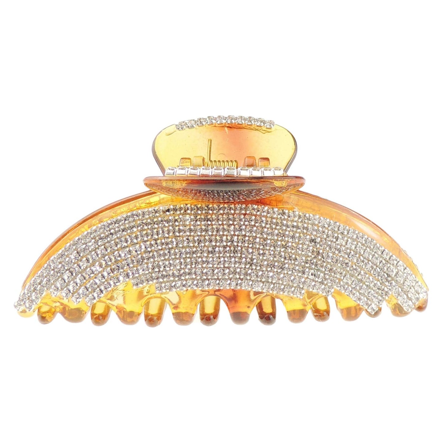 Extra Sparkly Women Girls Crystal Diamante Rhinestone Gems Wave Jaw Clip Octopus Clamp Grip Bridal Wedding Party Fine Thin Medium Short Styling Hair Butterfly Claw Sunset Large 11cm