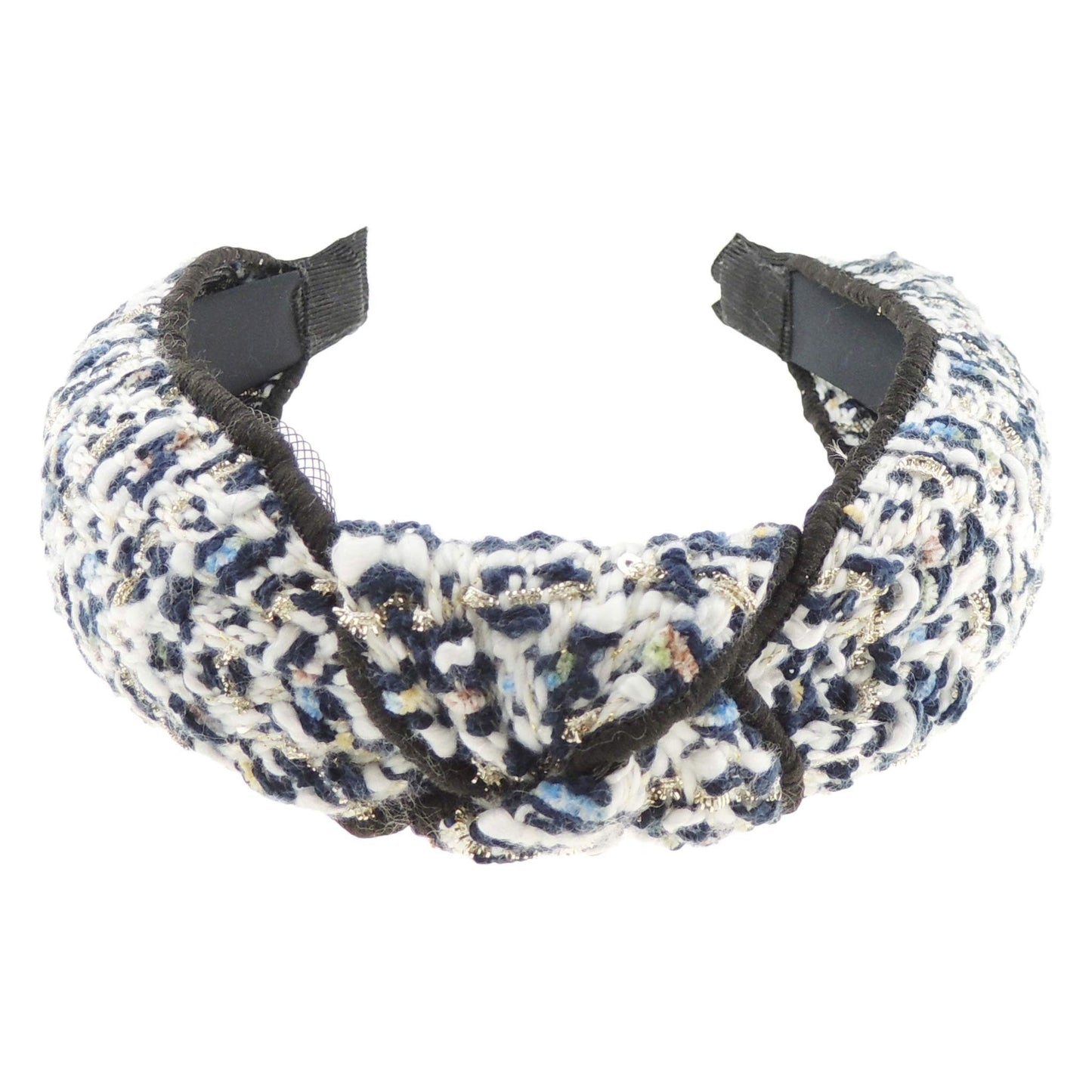 Ladies Knit Boucle Glitter Thread Tweed Top Knot Winter Headband Alice Band