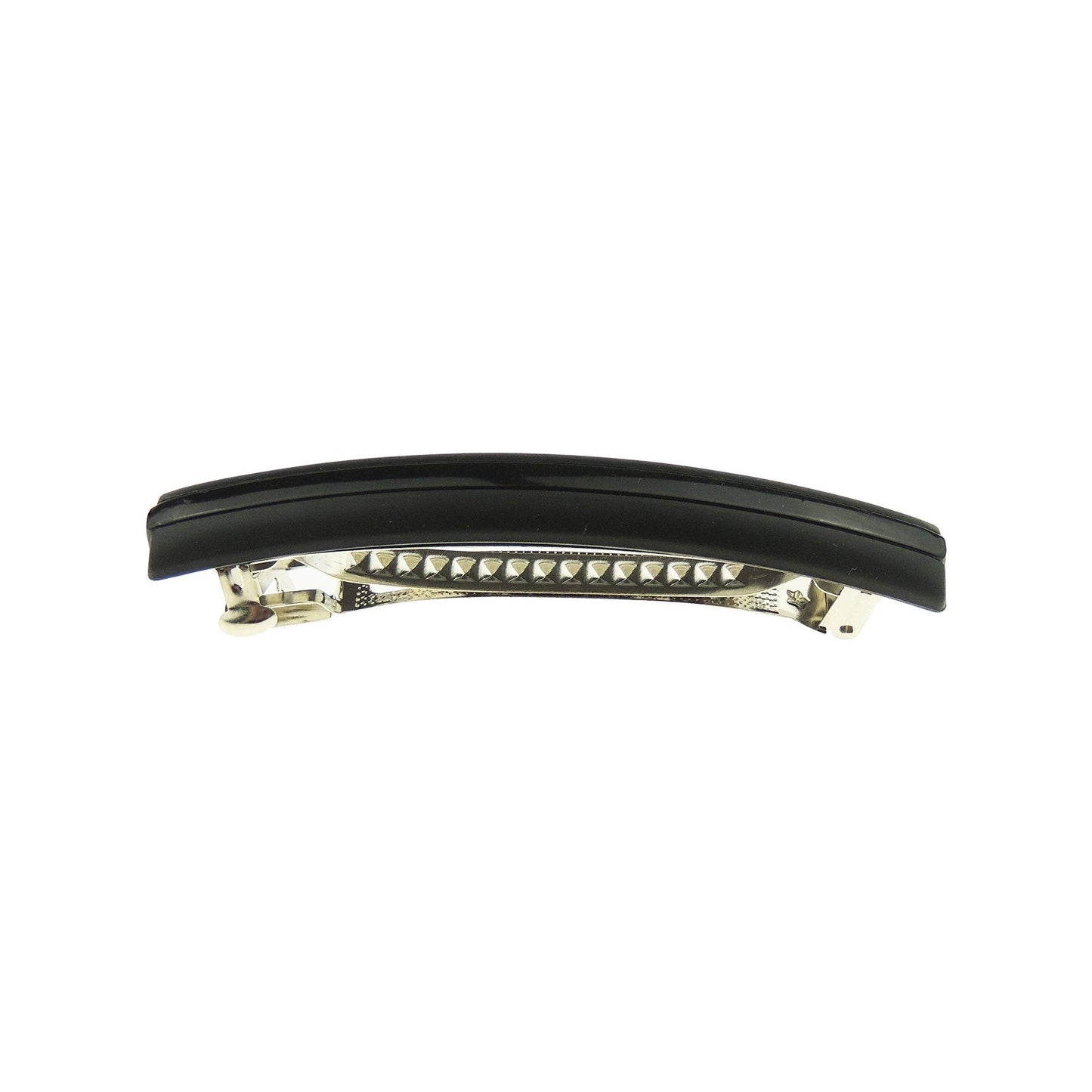 Womens Girls Classic Plain Wedding Birthday Party Evening Ponytail Fine Medium Hair Accessories Occasion Barrette Hairpin French Spring Clip Rectangular Thin Long Modern Matte Black