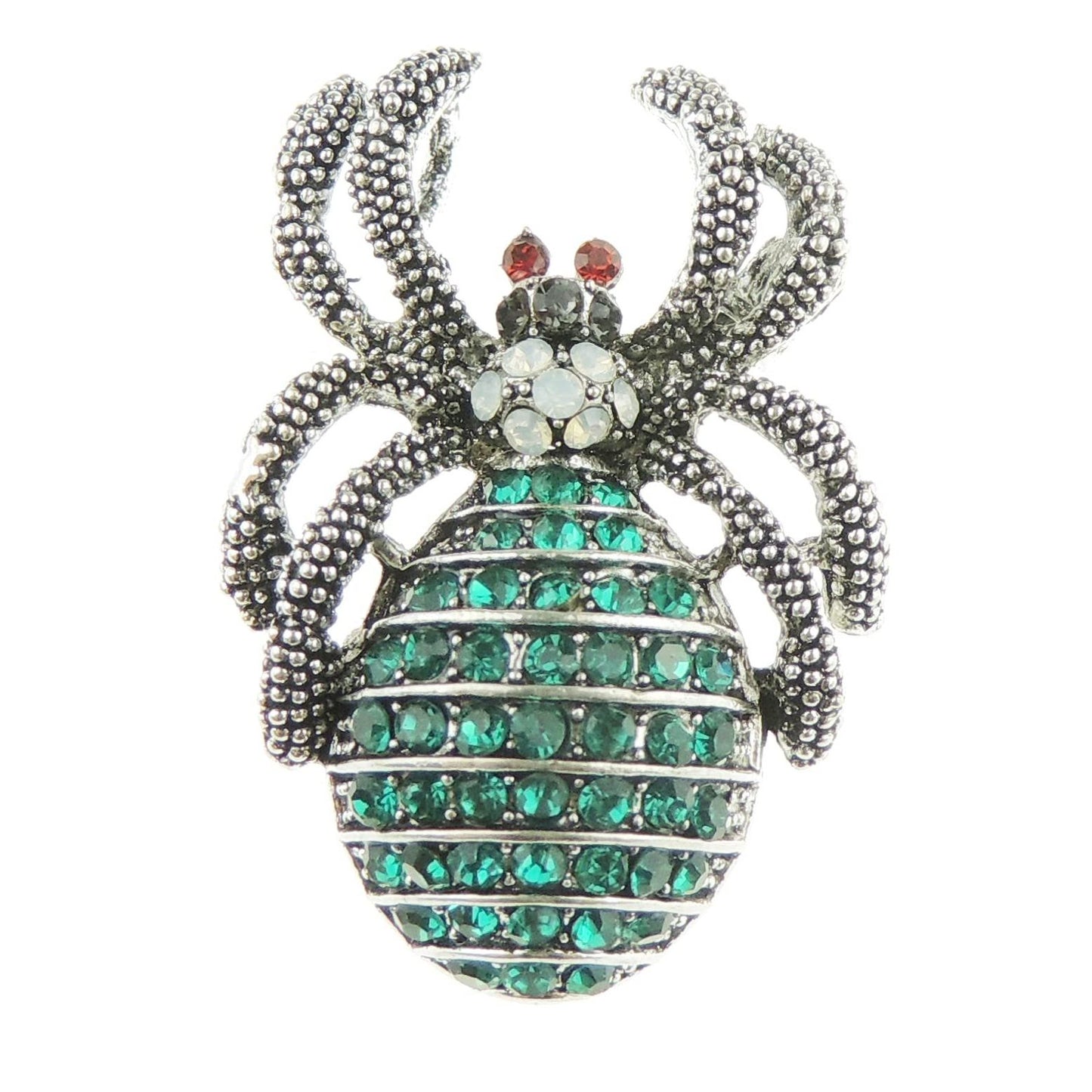 Sparkly Womens Christmas Party Birthday Gift Saree Scarf Diamante Rhinestone Crystal Fancy Dress Bling Brooch Badge Breastpin Corsage Pin Halloween Animal Insect Spider Silver Tone