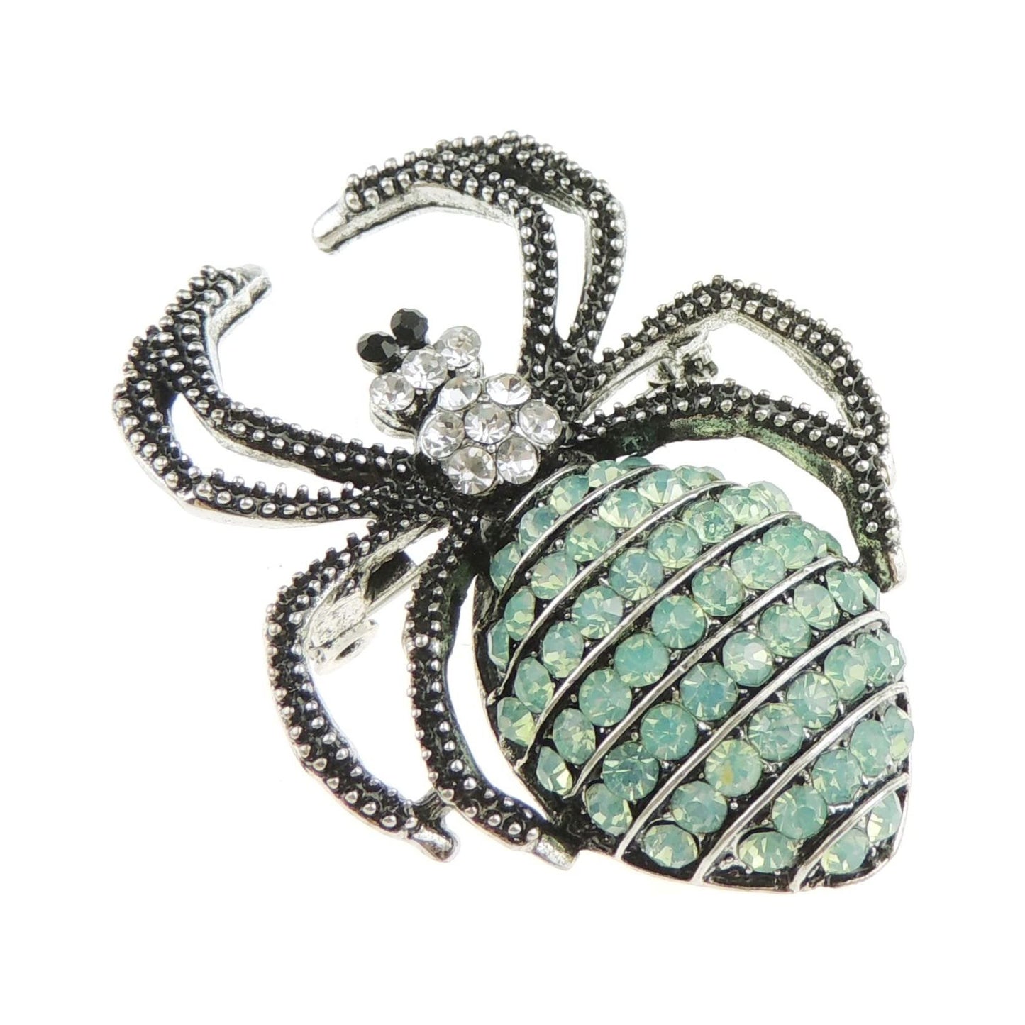 Sparkly Womens Christmas Party Birthday Gift Saree Scarf Diamante Rhinestone Crystal Fancy Dress Bling Brooch Badge Breastpin Corsage Pin Halloween Animal Insect Spider Silver Tone
