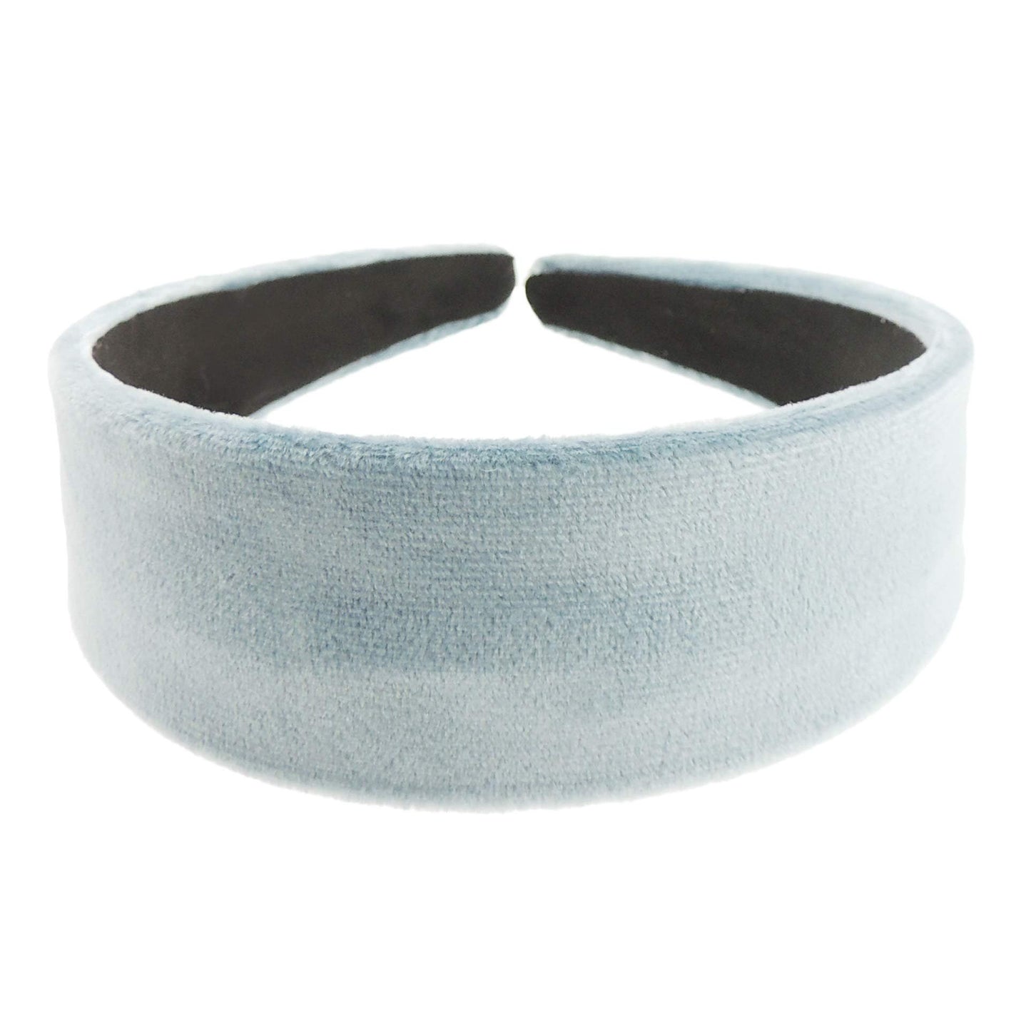 Girls Women Plush Velvet Evening 4cm Wide Winter Boho Vintage Headband Alice Band Hair Accessories Hairband Christmas Birthday Wedding Guest Gift (Dusky Blue)