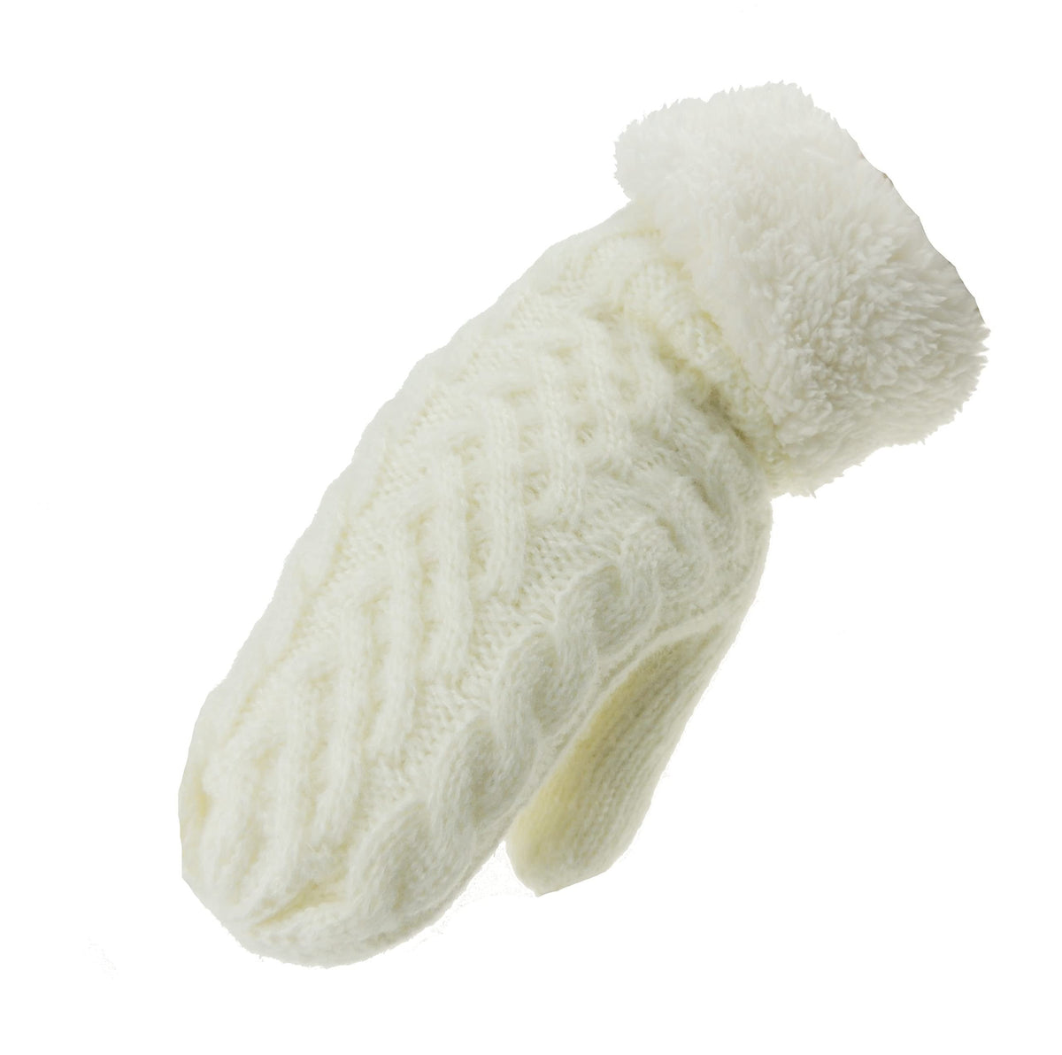 Womens Girls Luxury Cable Knitted Knit Thermal Fleece Lined Warm Winter Outdoor Hiking Cold Weather Skiing Snowboarding Christmas Birthday Gift Hand Warmers Gloves Mitts Mittens