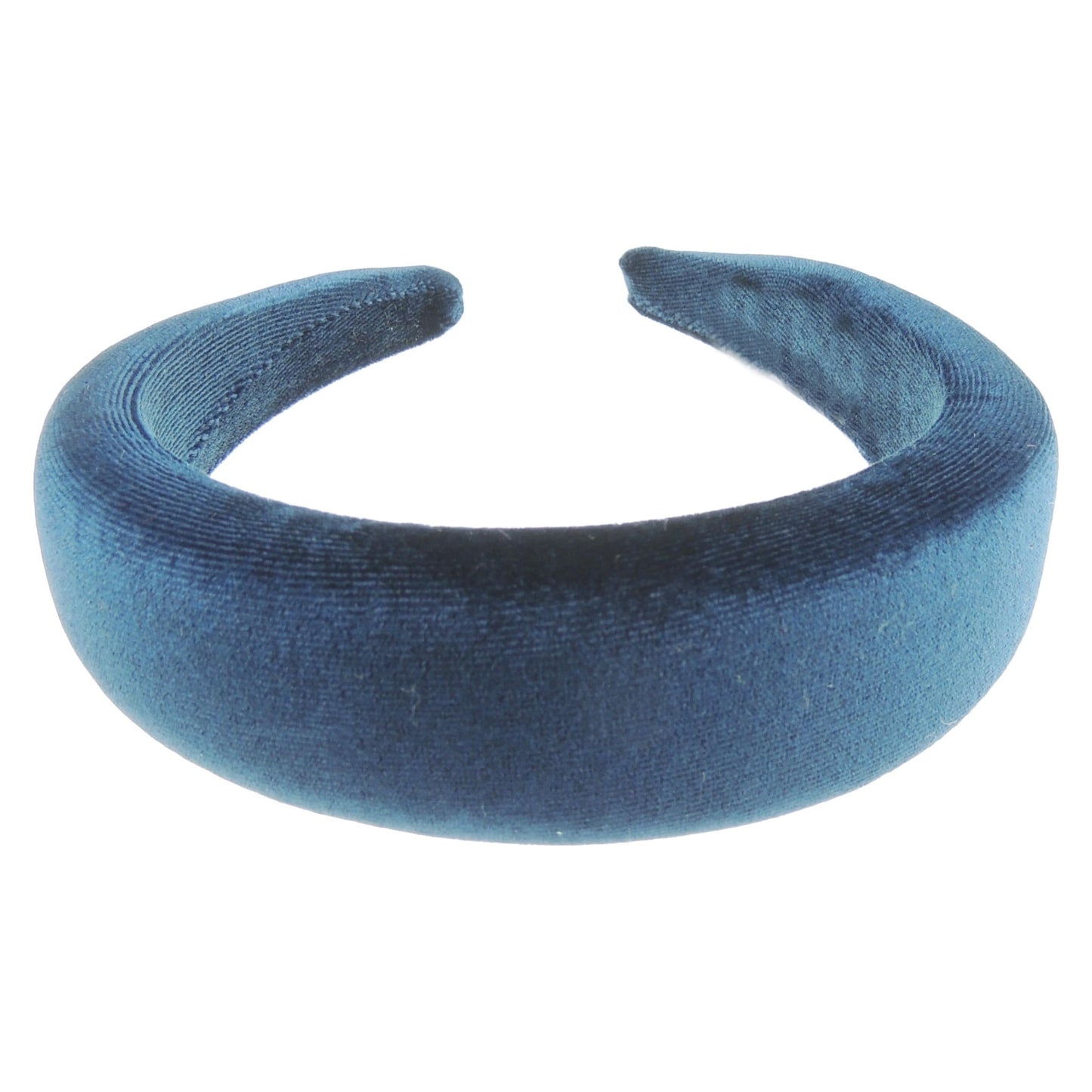 Ladies Girls Velvet Wide Padded Covered Headband Alice Band (Pale Orange)