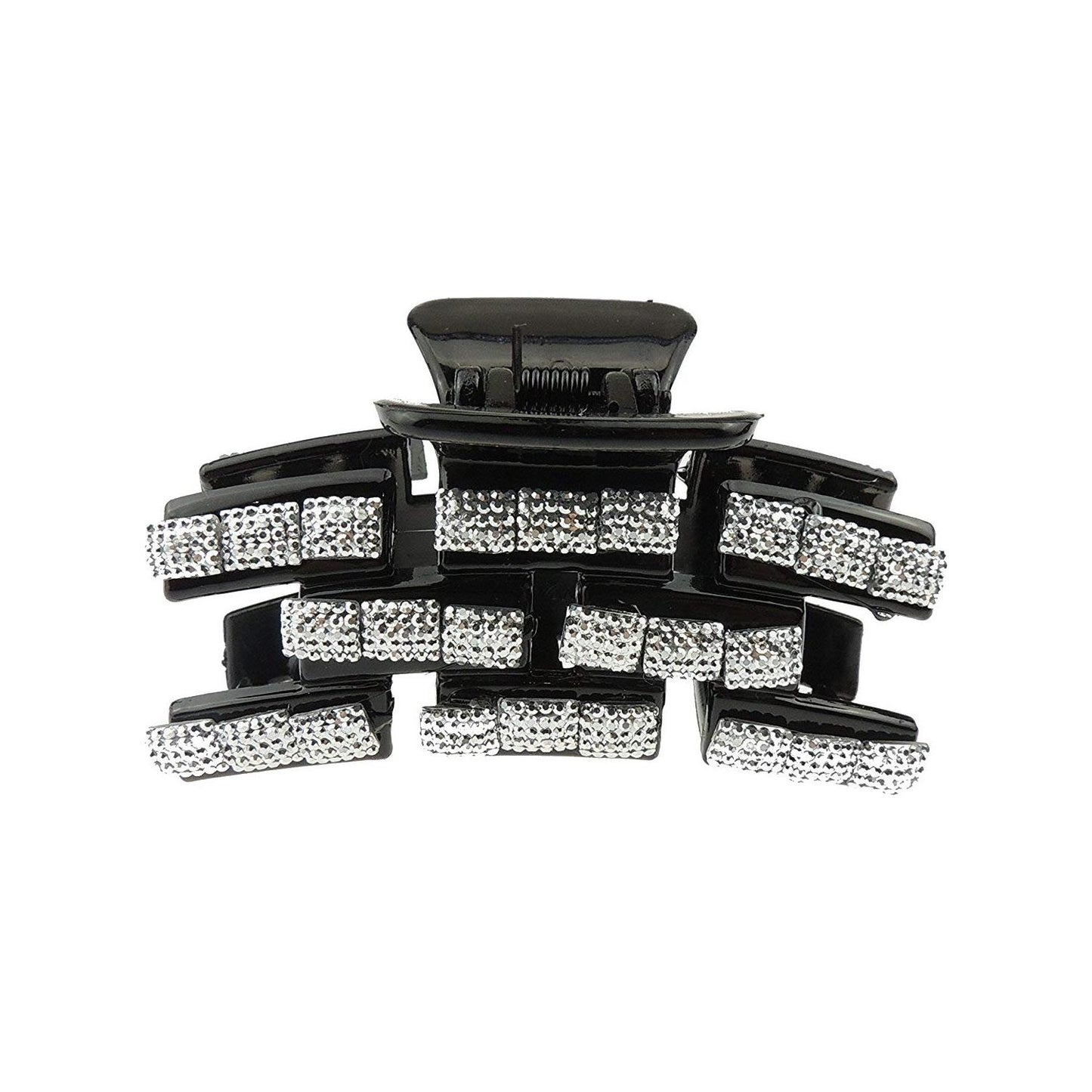Womens Girls Round Bridal Wedding School Party Bridesmaid Birthday Headpiece Thin Fine Short Hair Accessories Bulldog Crab Octopus Jaw Styling Hair Claw Clamp Clip Black SIlver