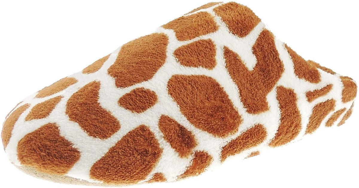 Glamour Girlz Cute Comfy Novelty Animal Funny Soft Fleece Plush Fluffy Winter House Bedroom Sliders Slip On Slides Mule Slippers Christmas Birthday Gift Idea For Women Giraffe Print