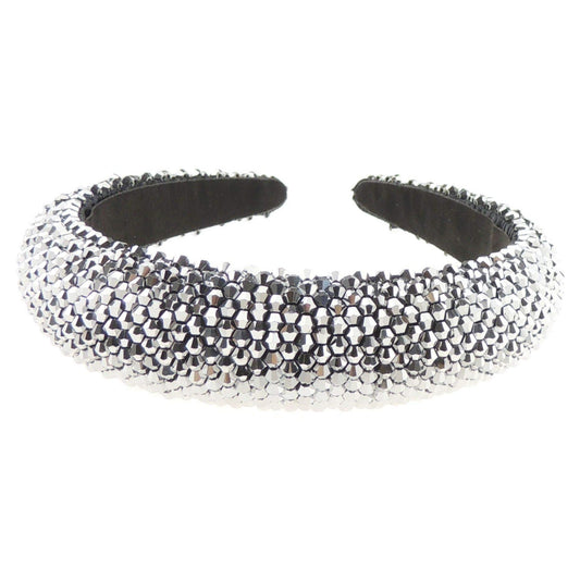 Womens Occasion Wedding Bridal Evening Embellished Crystal Beaded Jewelled Bump Formal Party Padded Sparkly Hair Headband Alice Band