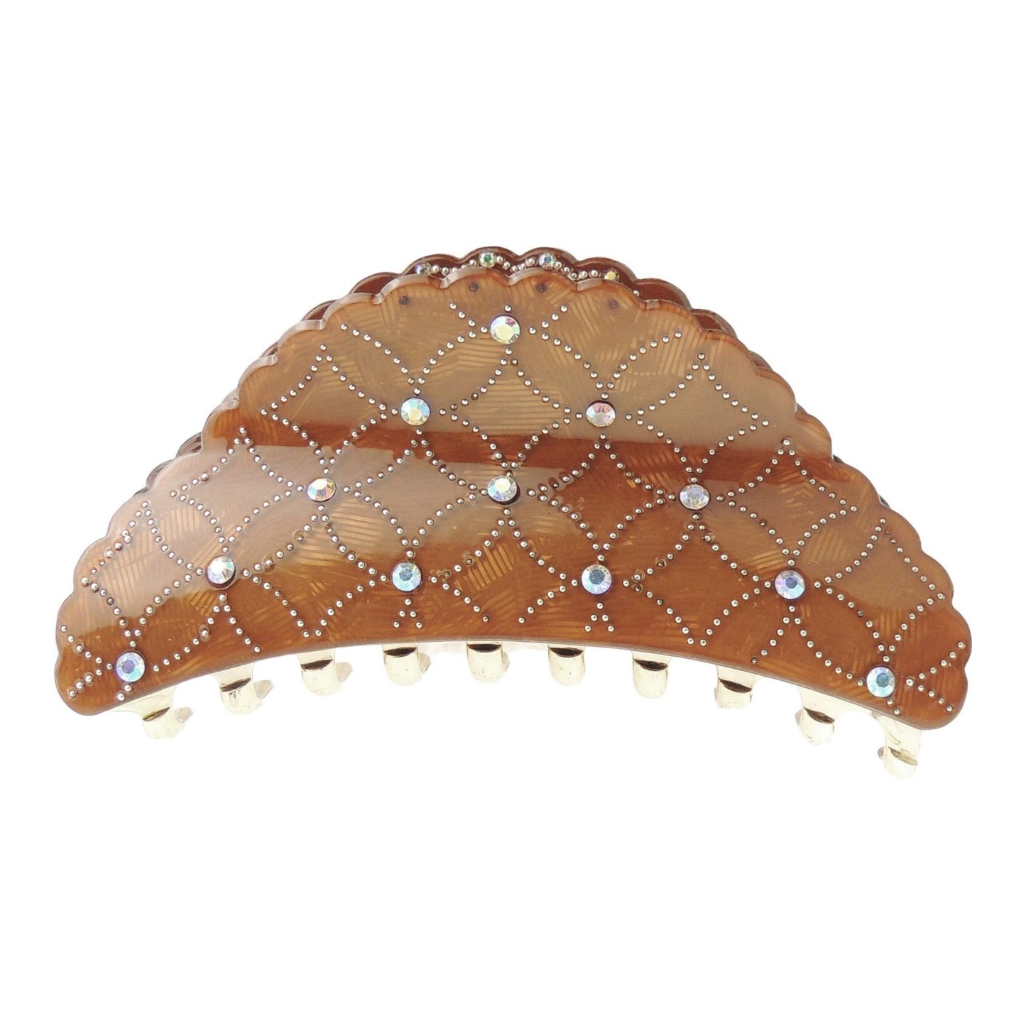 Women Girls Thick Curly Long Hair X-Large Big Crystal Diamante Rhinestone Gems Plastic Wave Jaw Clip Octopus Clamp Grip Bridal Wedding Party Styling Claw Accessories Swirly Butterfly Claw (White)