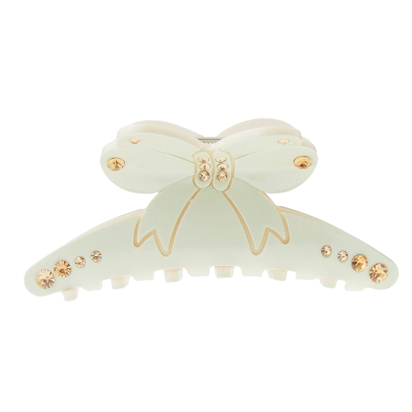 Womens Girls Crystal Rhinestone Luxury Diamante Bulldog Wave Jaw Clip Octopus Clamp Grip Bridal Wedding Party Birthday Christmas Summer Styling Short Long Hair Bow