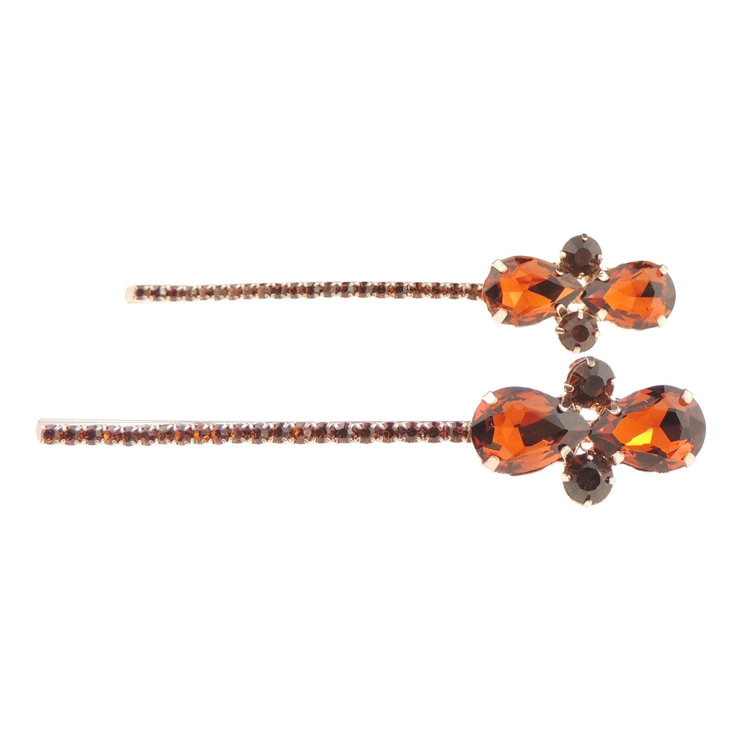 Womens Girls Sparkly Bow Rhinestone Jeweled Crystal Diamante Party Birthday Christmas Bridal Wedding Accessories Slides Hairpin Hair Clips Grips Bobby Pins Set of 2 Gold Tone Butterfly