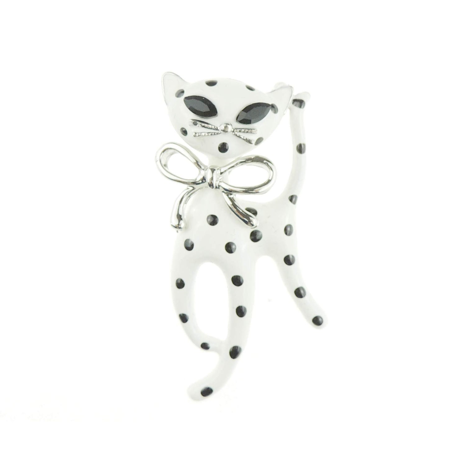 Cute Womens Wedding Christmas Birthday Gift Coat Scarf Coat Jacket Shawl Mother Groom Bride Diamante Crystal Brooch Badge Breastpin Corsage Pin Enamel Bow Panther Cat Kitten Kitty (Blue)