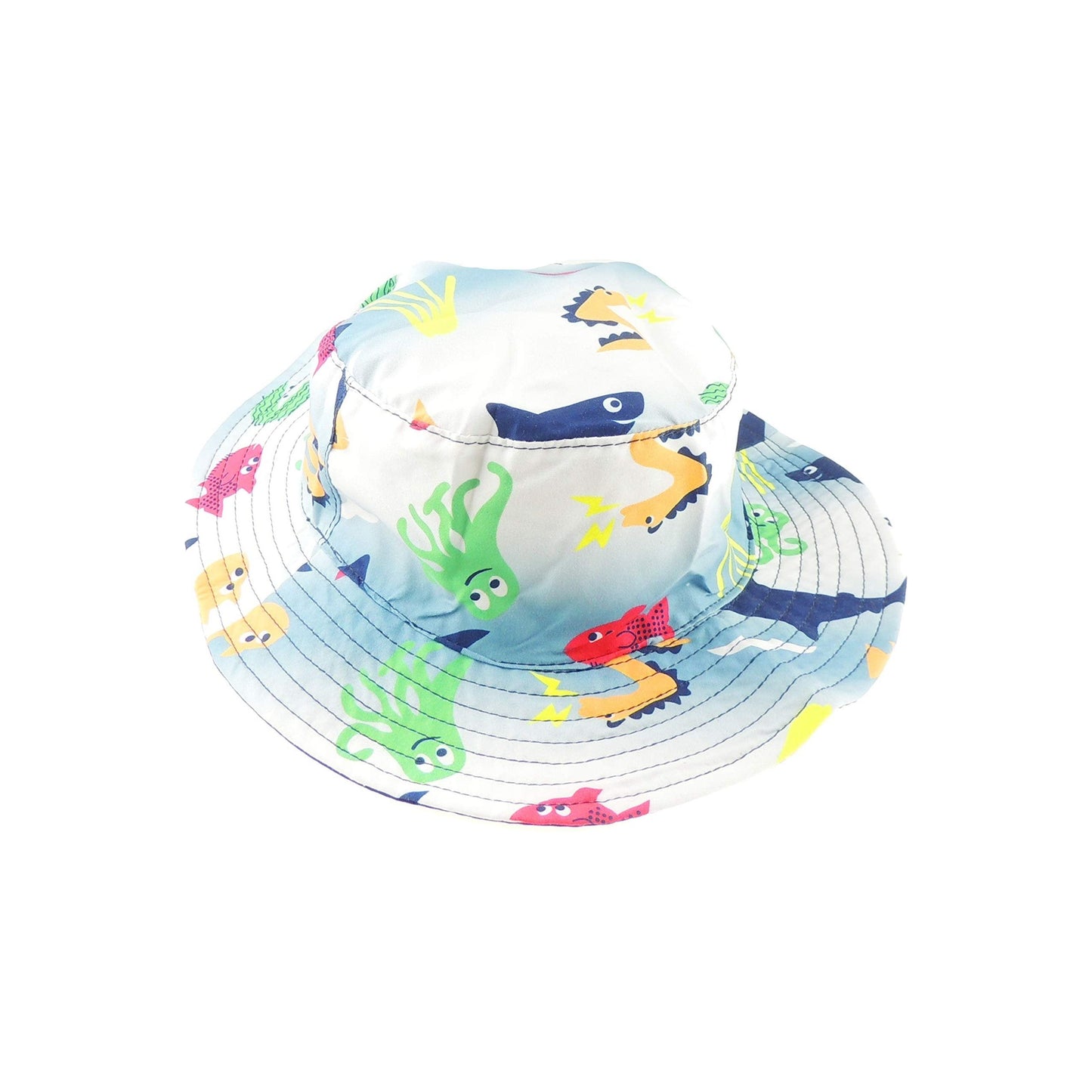 Boys Kids Babies Toddler Childrens Cotton Sun Hat Beach Bonnet Fisherman Protection Bush Bucket Beanie Cloche Cap 6 9 12 Months 1 2 3 4 5 6 Years Octopus Shark Fish Sea Creatures Ocean (X-Large 54cm)
