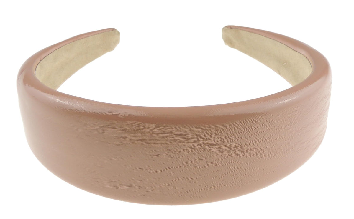 Womens Puffy Occasion Wedding Party Birthday Christmas Evening Wide 4cm Thick Padded Metallic Faux Leather Look Hair Hairband Accessories Headband Alice Band