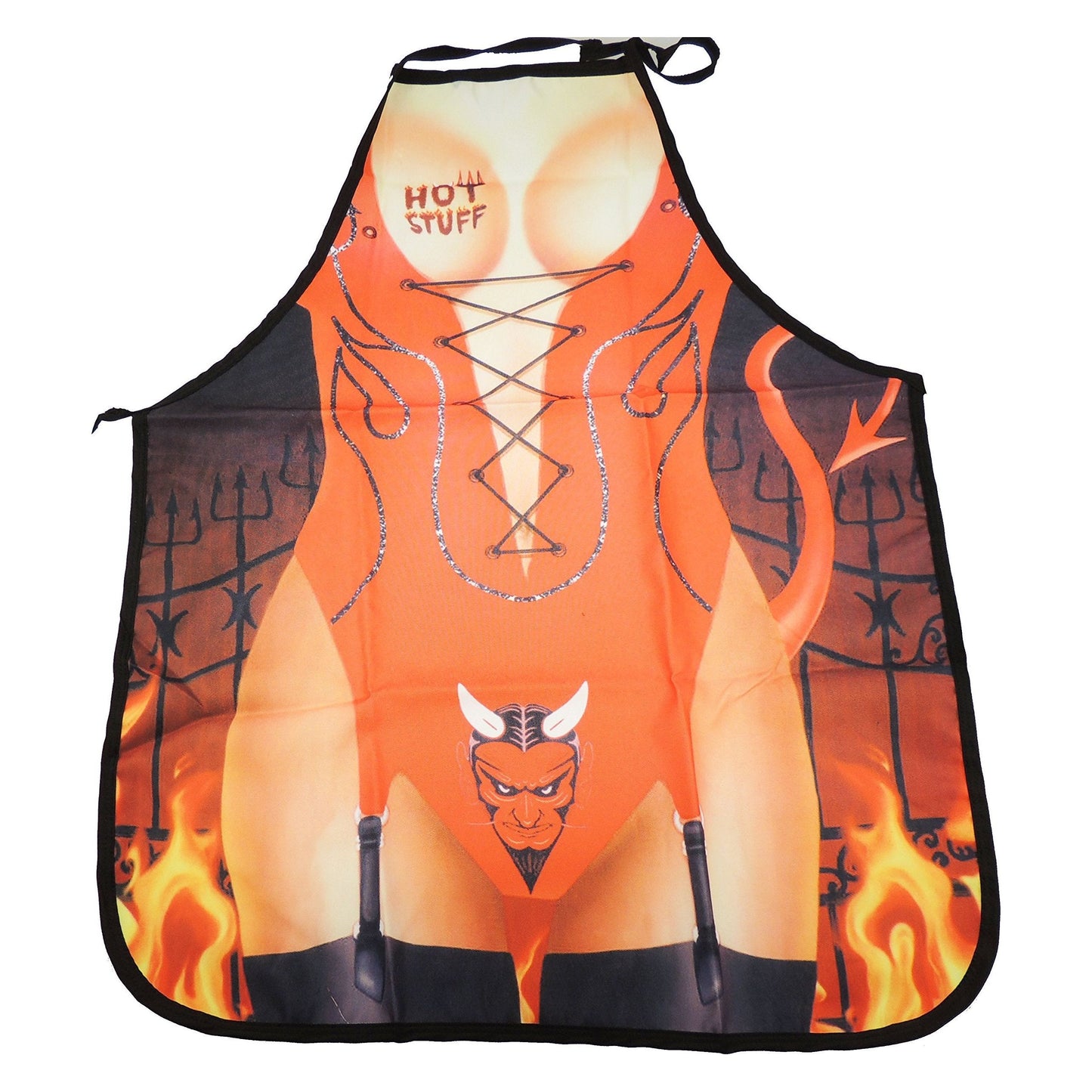 Glamour Girlz Ladies Mens Naughty Cooking Kitchen Joke Fancy Dress Joke Novelty Apron - Red Devil Outfit