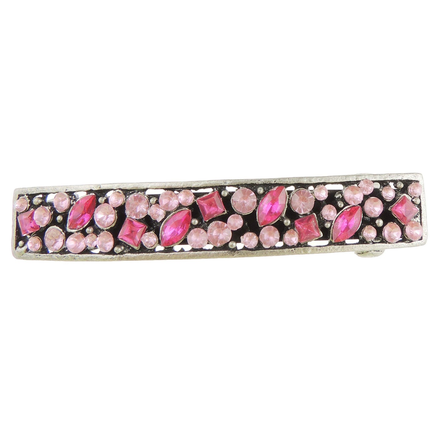 Womens Girls Crystal Rhinestone Diamante Wedding Birthday Party Evening School Ponytail Fine Medium Thick Hair Accessories Occasion Barrette Hairpin Grip French Spring Clip Pink