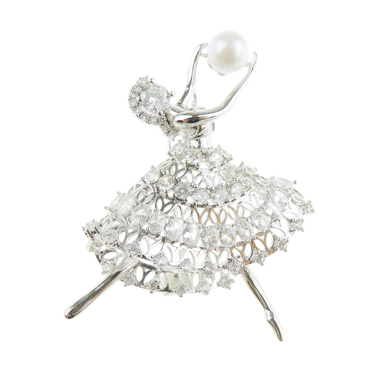 Sparkly Bridal Wedding Christmas Birthday Gift Coat Scarf Coat Jacket Shawl Diamante Rhinestone Crystal Brooch Badge Breastpin Corsage Pin Ballerina Dancer Butterfly Fairy Angel Wings Faux Pearl