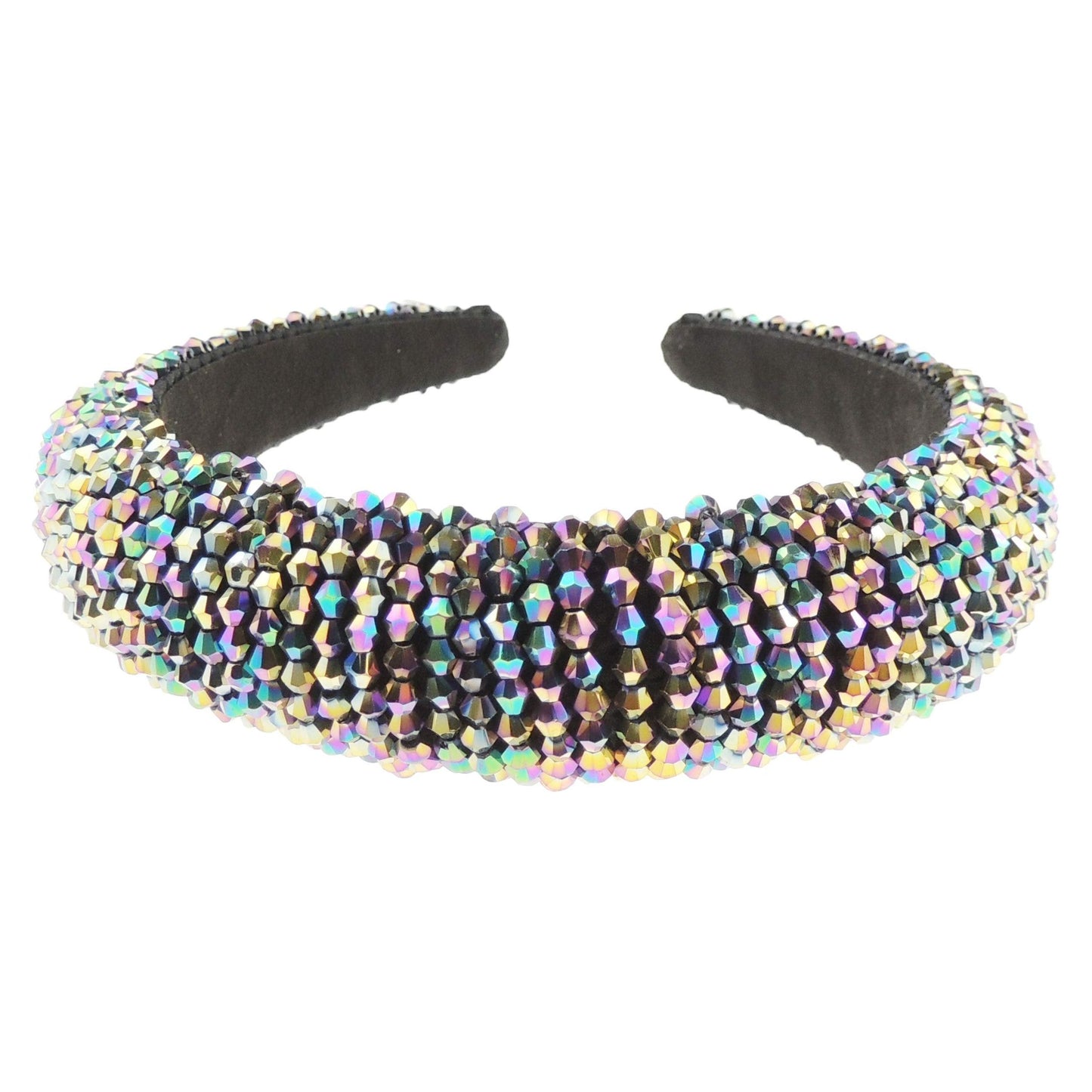 Womens Occasion Wedding Bridal Evening Embellished Crystal Beaded Jewelled Bump Formal Party Padded Sparkly Hair Headband Alice Band