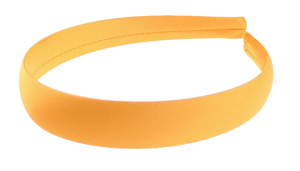Womens Girls Summer Winter Plain Wedding Birthday Christmas Bridal Party Fabric Headband Hair Accessories Styling Alice Party Satin Covered 2cm Band Head Hairband (Pale Orange)