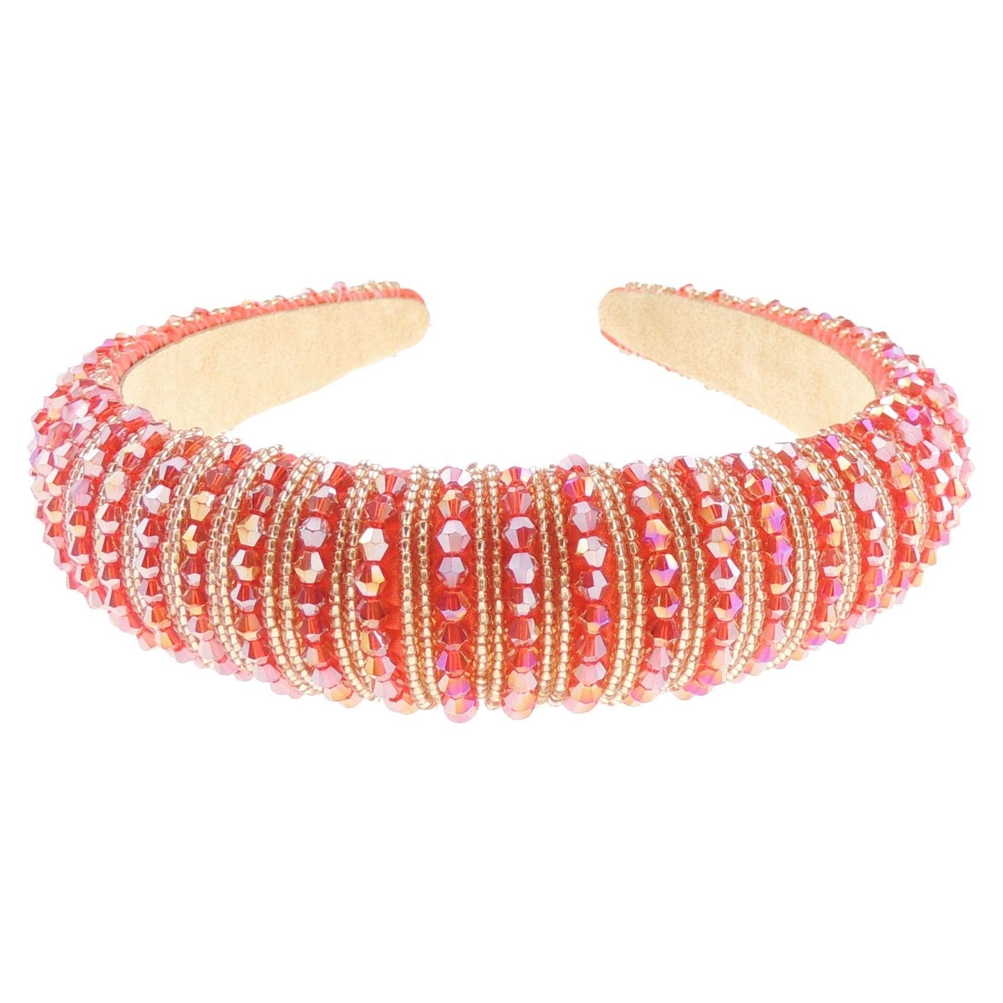 Womens Sparkly Beaded Rhinestone Embellished Jeweled Crystal Wide Bump Thick Padded Evening Formal Occasion Christmas Birthday Wedding Bridal Party Headband Hair Alice Band Hairband