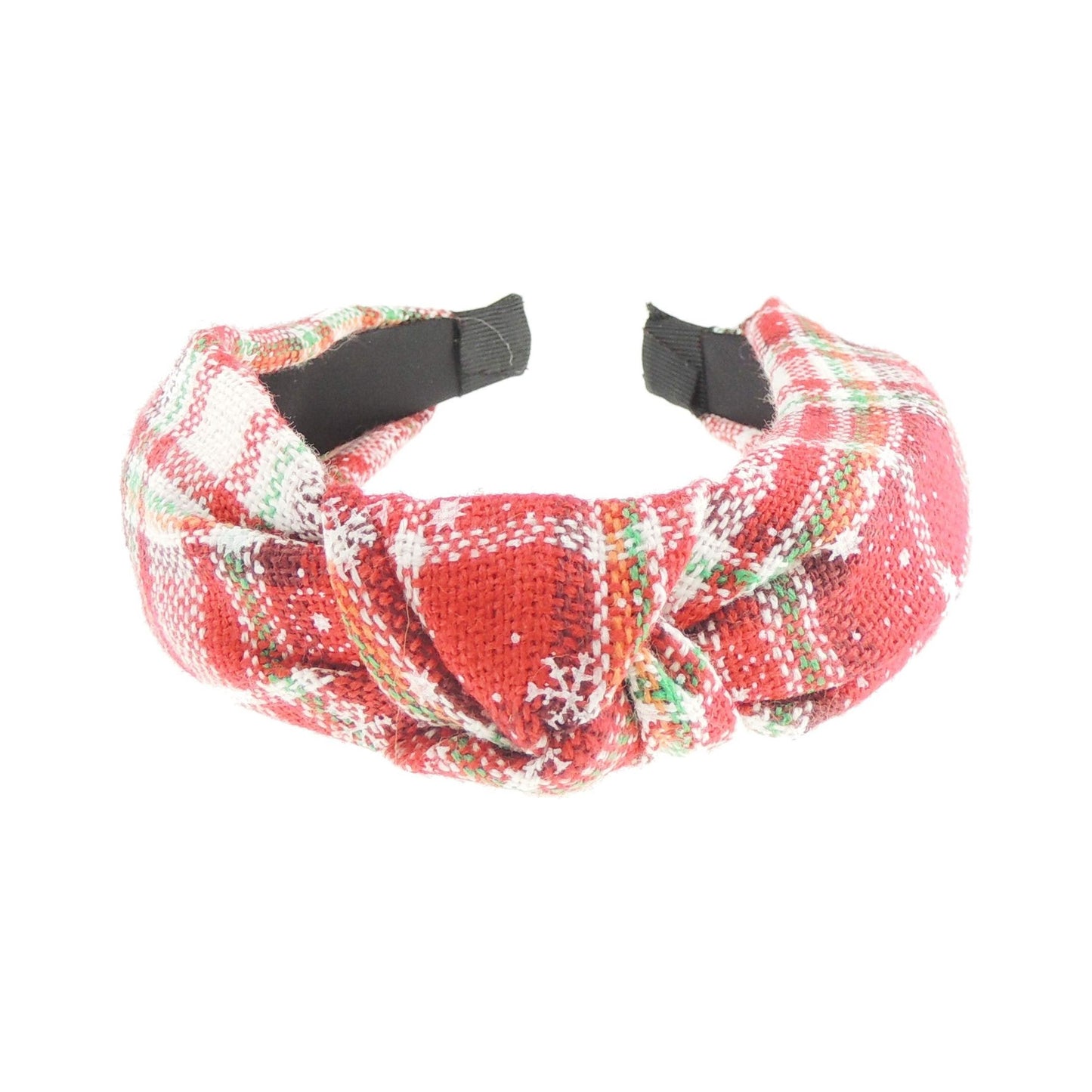 Festive Christmas Tartan Plaid Tweed Fabric Womens Girls Bow Knotted Top Knot Twist Twisted Turban Winter Headpiece Deeley Bopper Dance Party Headband Hair Alice Band