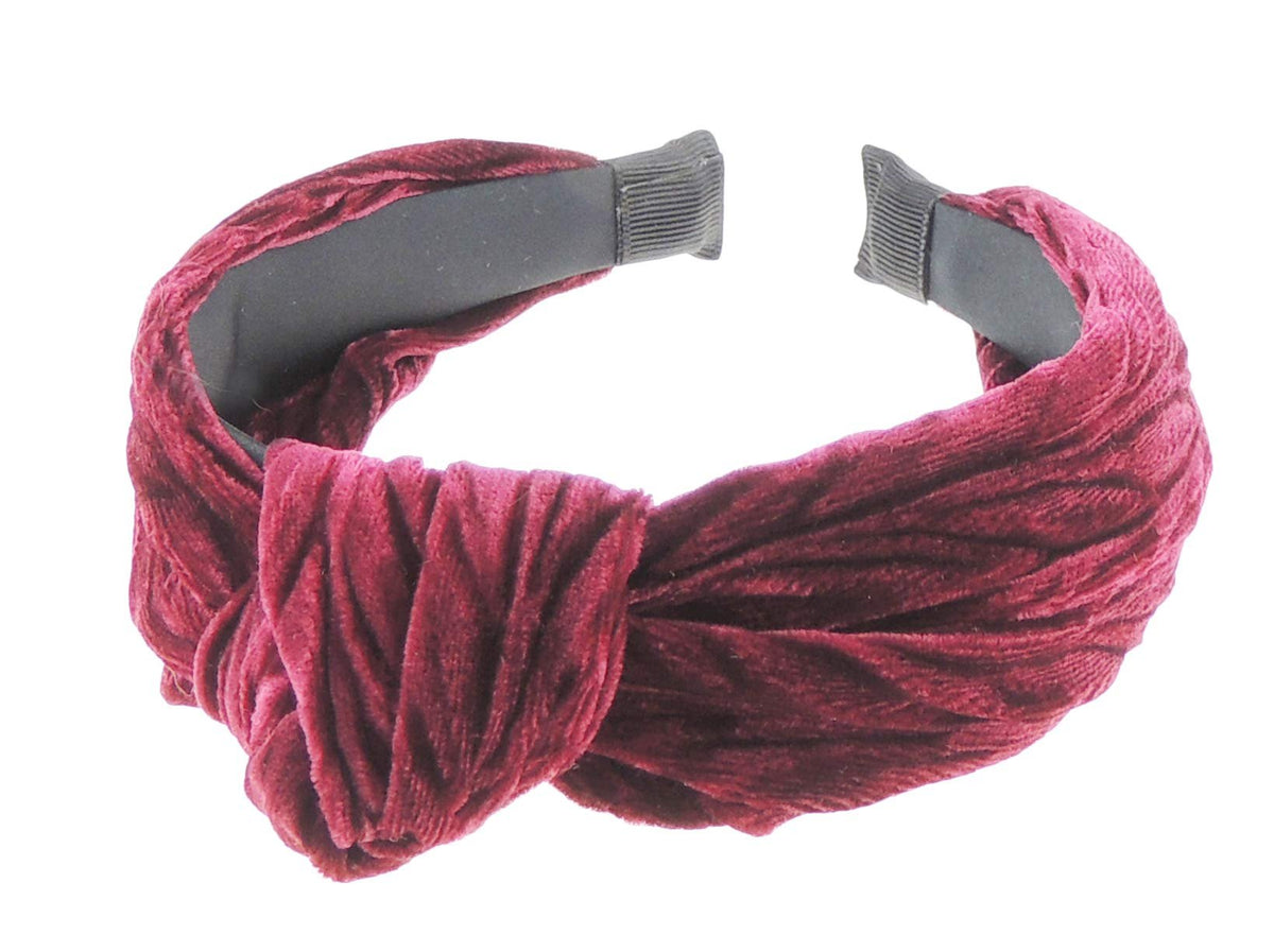 Womens Girls Knotted Top Knot Twist Twisted Velvet Turban Crushed Velvet Fabric Winter Accessory Wedding Guest Headpiece Formal Dance Christmas Party Birthday Headband Hair Alice Band