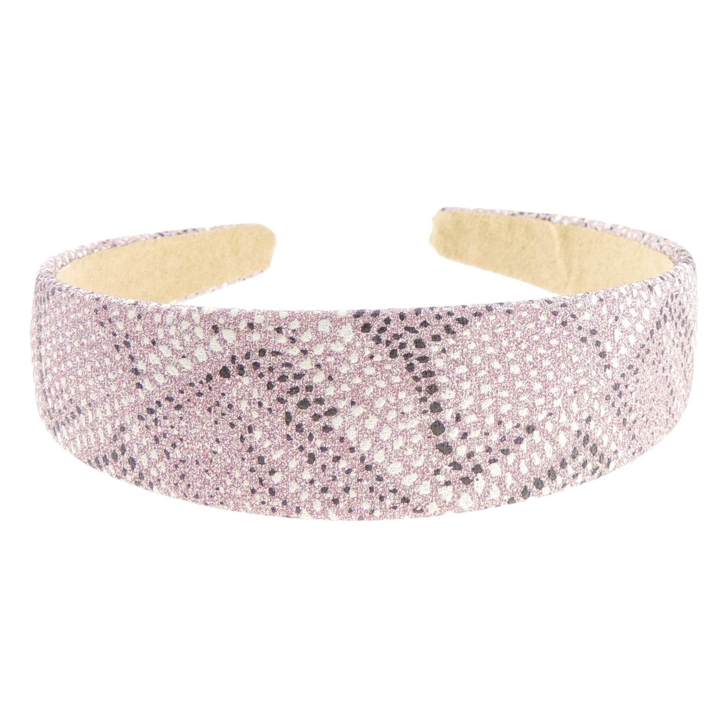 Ladies Girls Small Head School Party Birthday Christmas Evening Metallic Sparkle Snake Print Embossed Hair Hairband Accessories Headband Alice Band (Lilac)