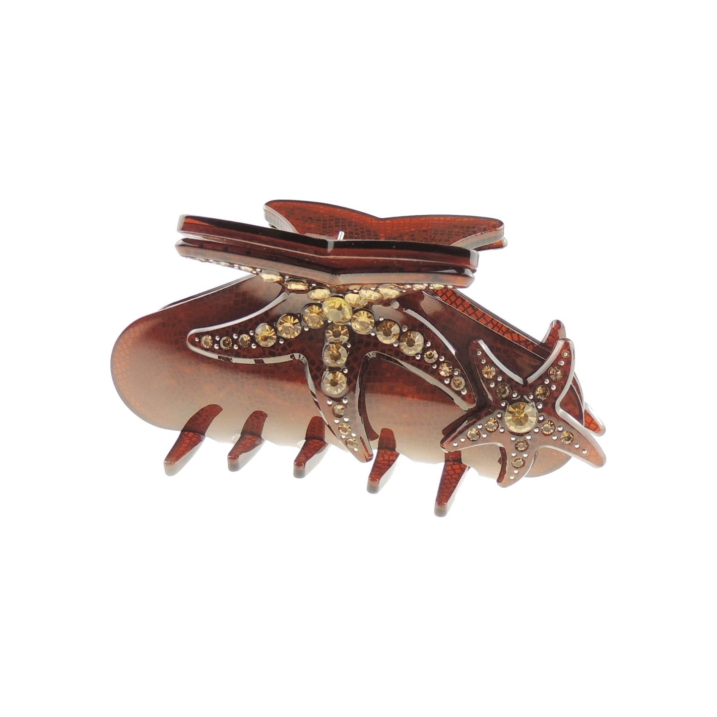 Sparkly Women Girls Crystal Diamante Rhinestone Gems Bridal Wedding Formal Occasion Headpiece Party Styling Hair Accessories Butterfly Claw Jaw Clip Octopus Clamp 9cm Starfish Purple